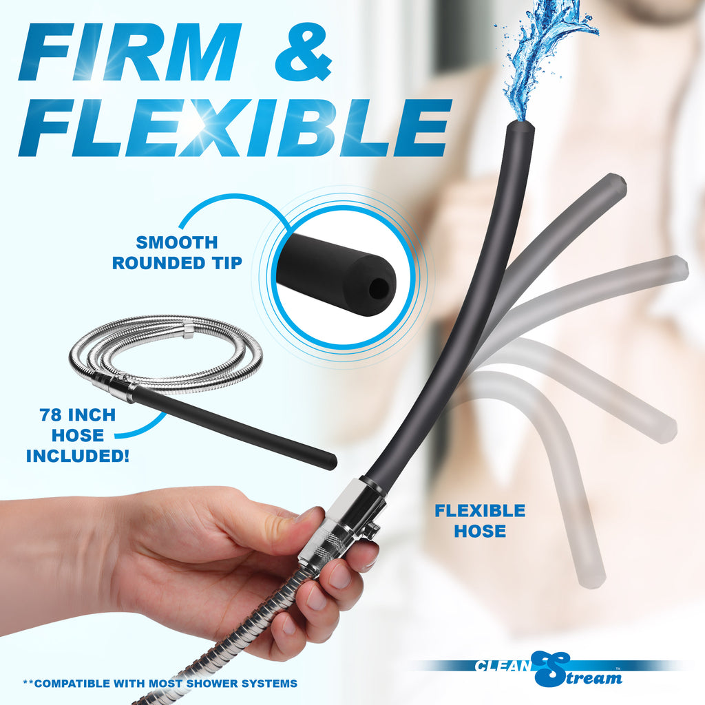 CleanStream EZ-Flow Silicone Shower Enema Set Black