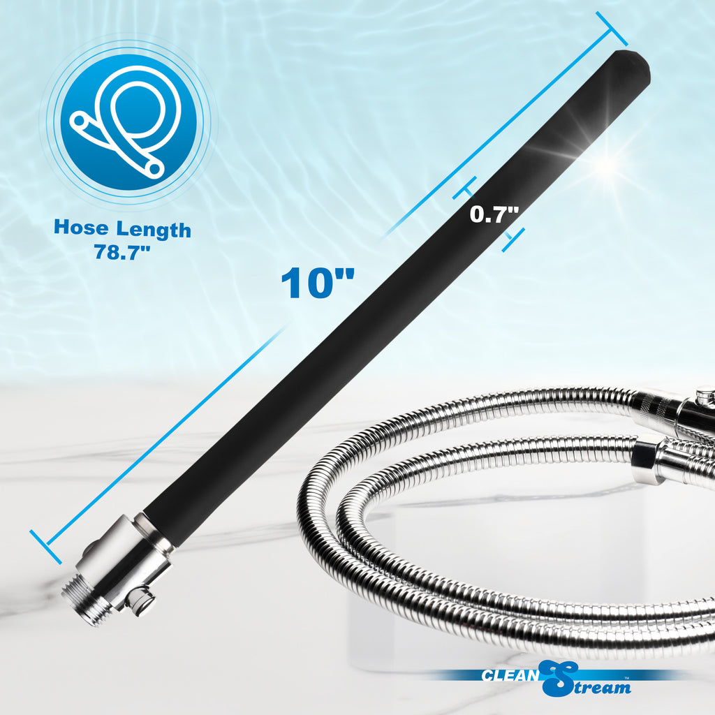 CleanStream EZ-Flow Silicone Shower Enema Set Black