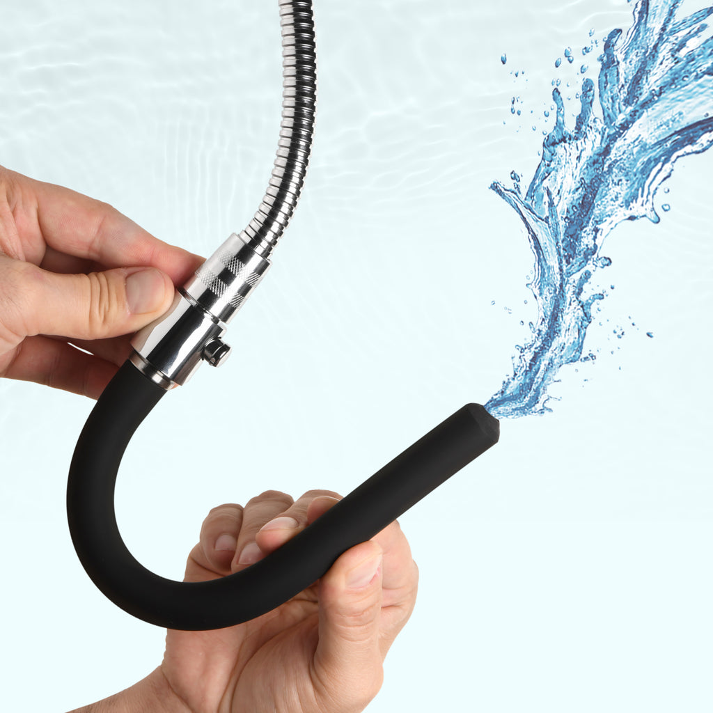 CleanStream EZ-Flow Silicone Shower Enema Set Black