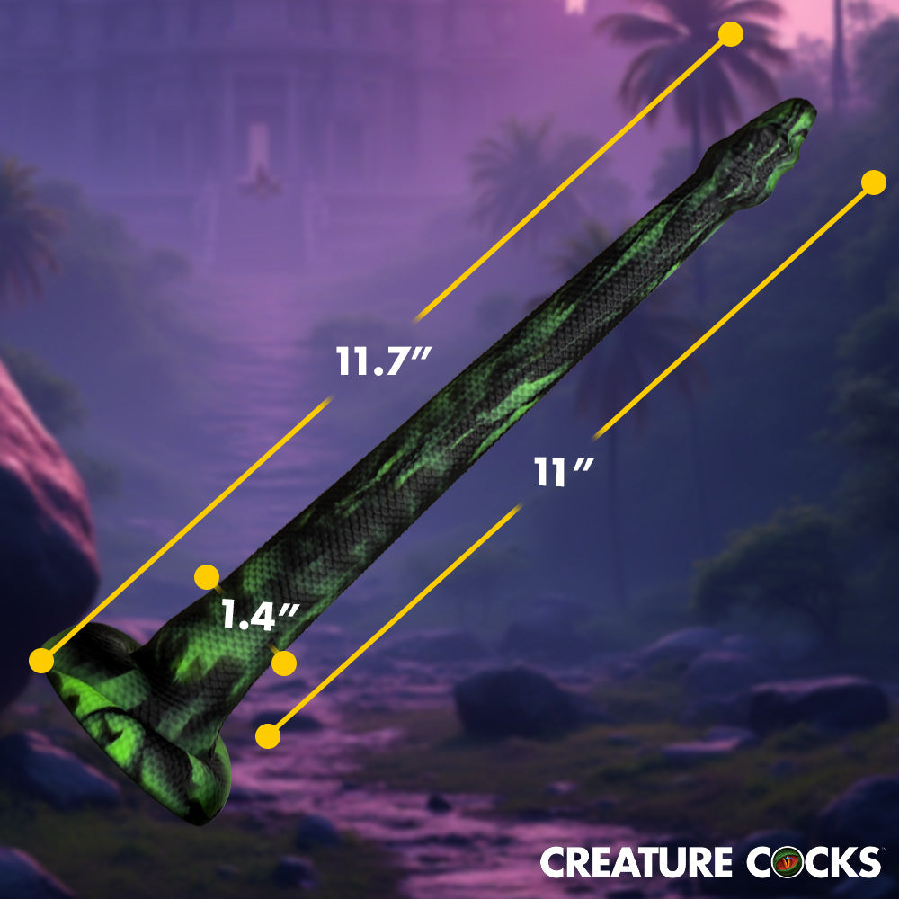 Creature Cocks Spitting Serpent Silicone Enema Snake Green