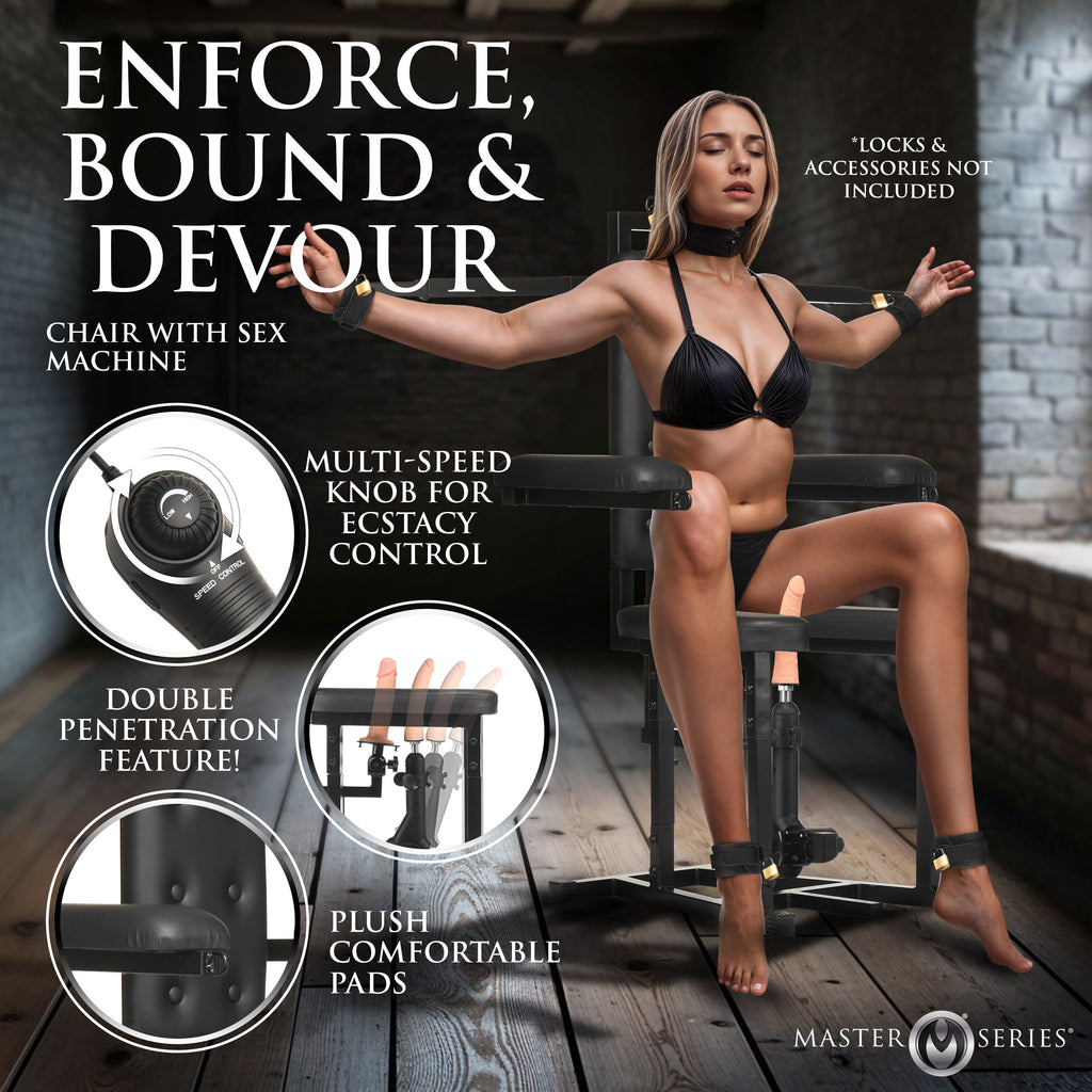 Master Series Enforcer Chair with Sex Machine Black
