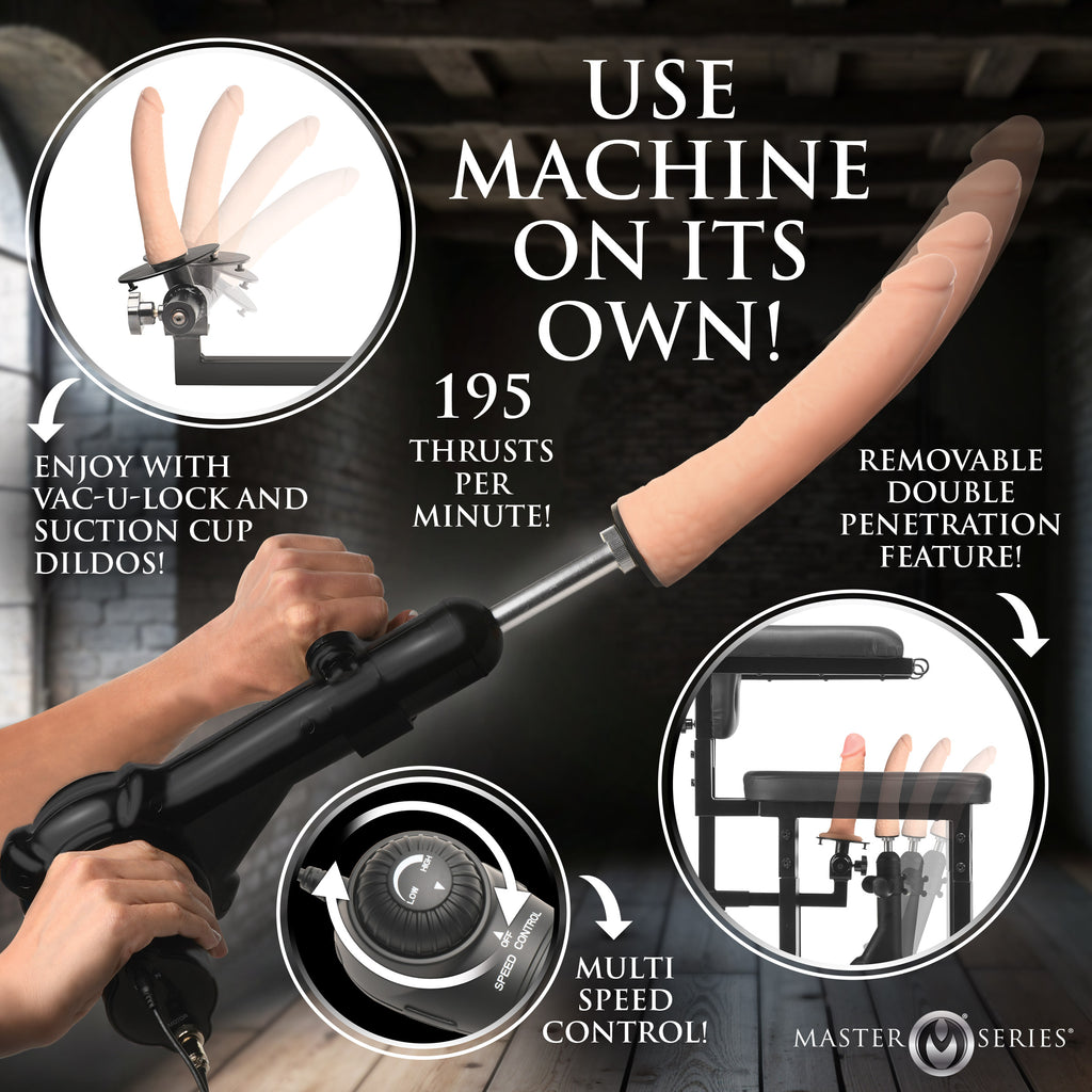 Master Series Enforcer Chair with Sex Machine Black