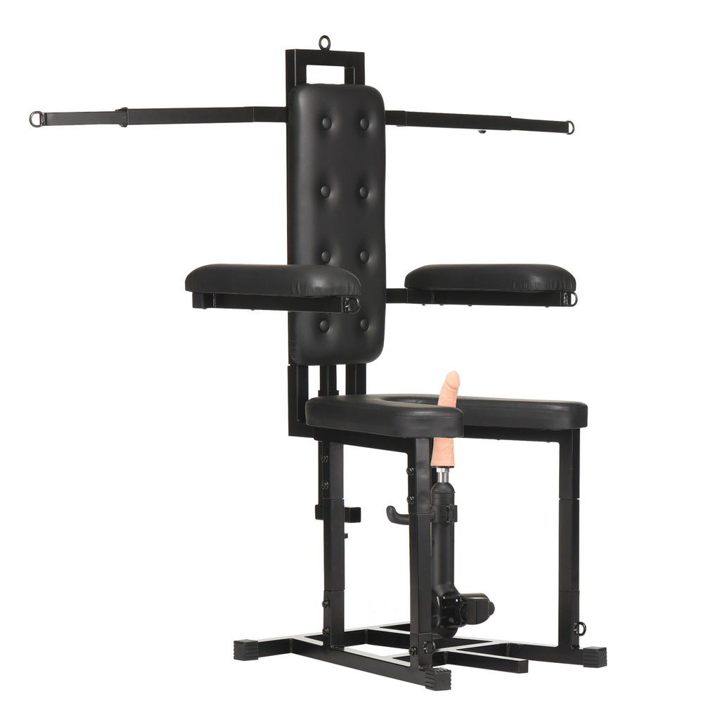 Master Series Enforcer Chair with Sex Machine Black