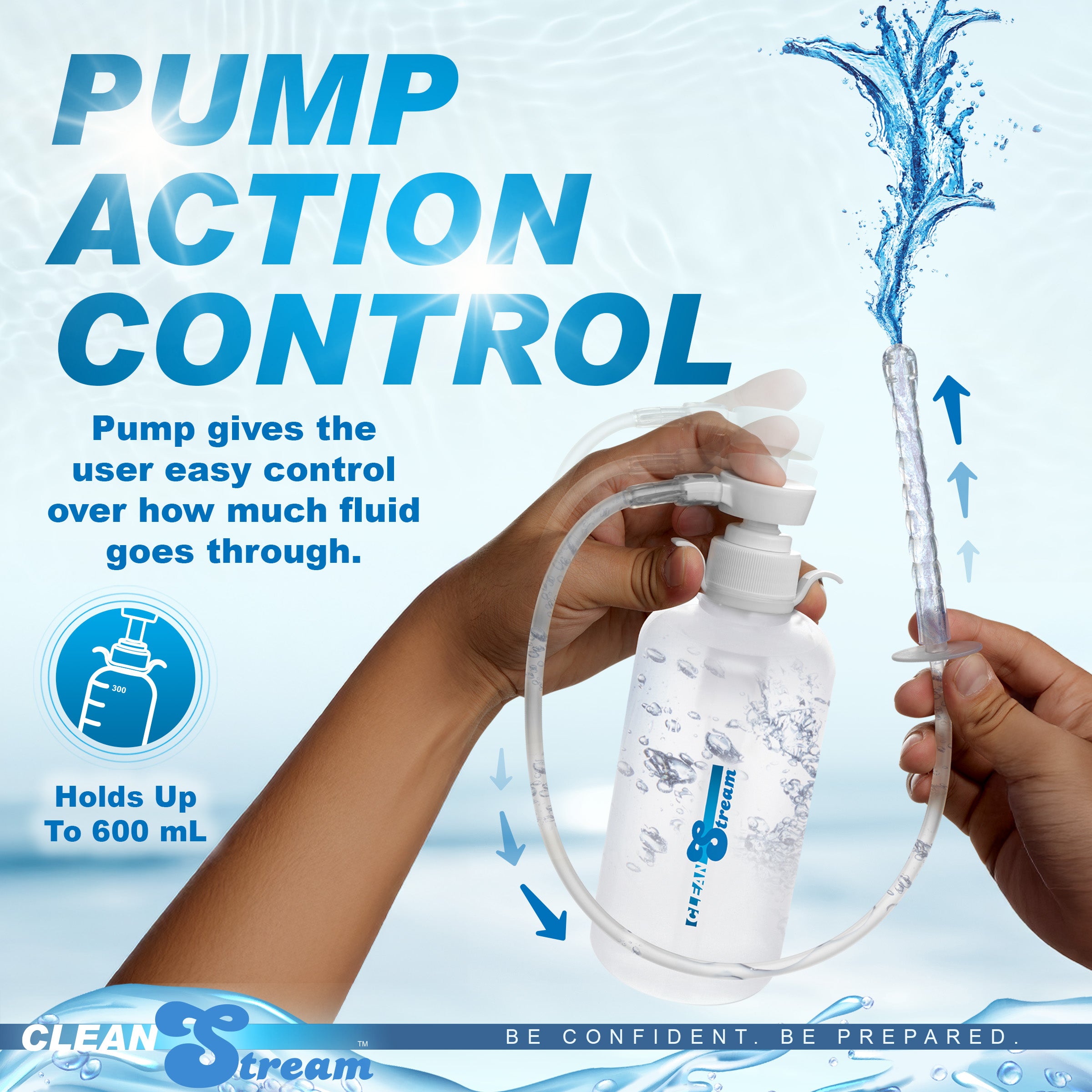 CleanStream XL Enema Bottle with 3 Attachements Clear