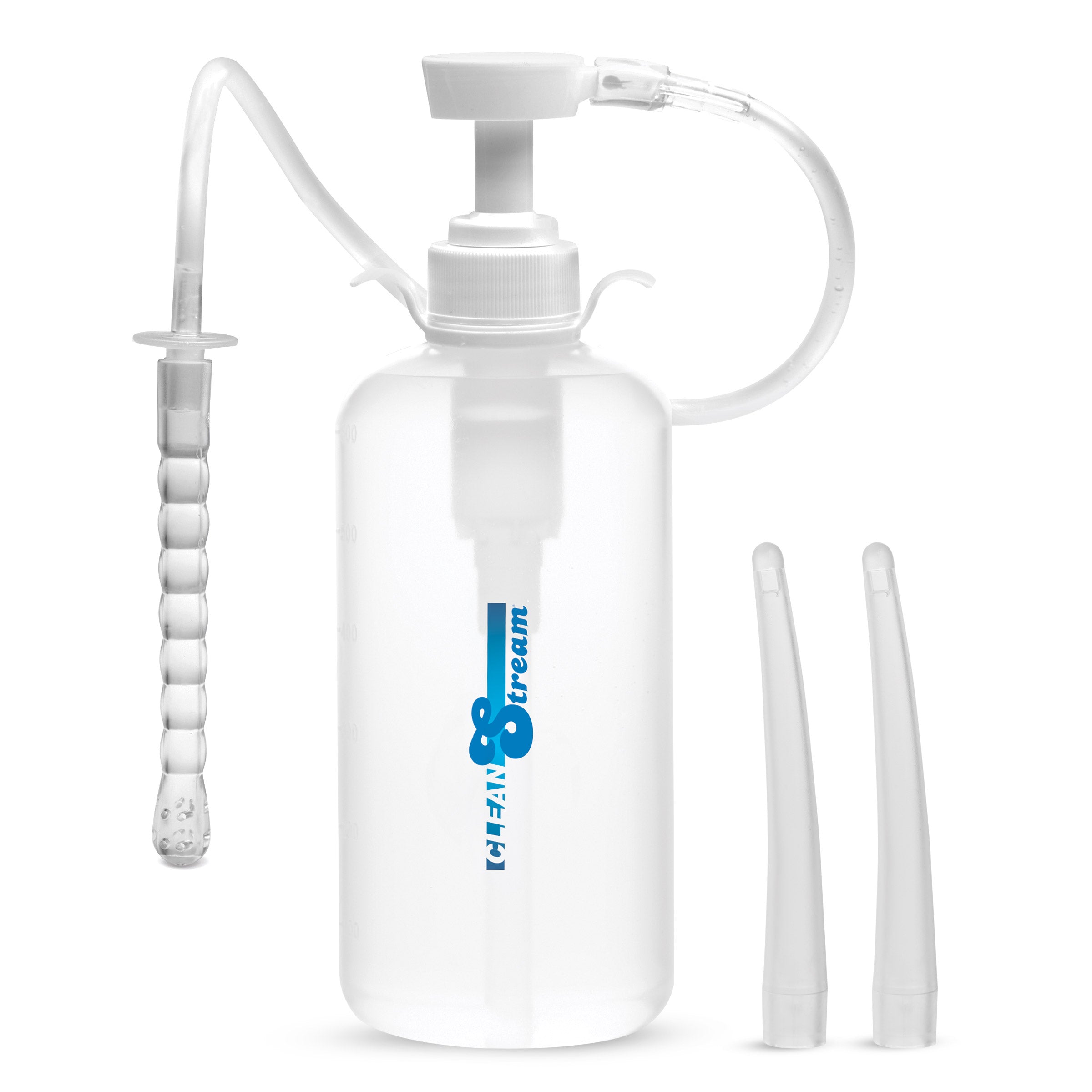 CleanStream XL Enema Bottle with 3 Attachements Clear