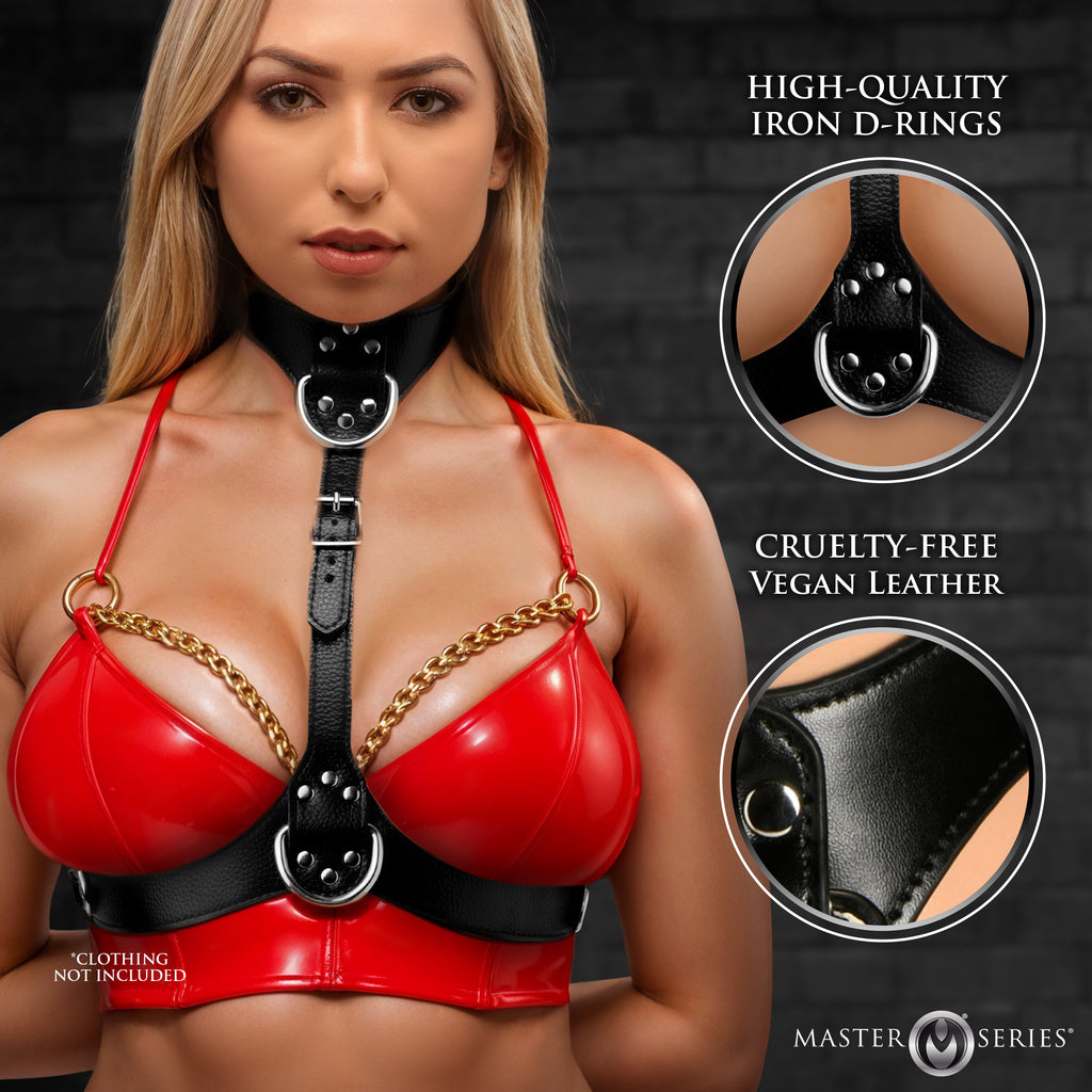 Master Series Vixen Female Chest Harness - Red Black