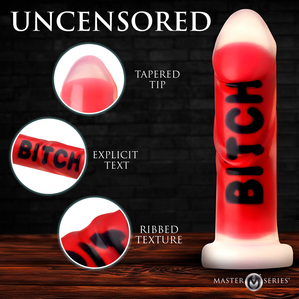 Master Series Bitch Silicone Dildo Red