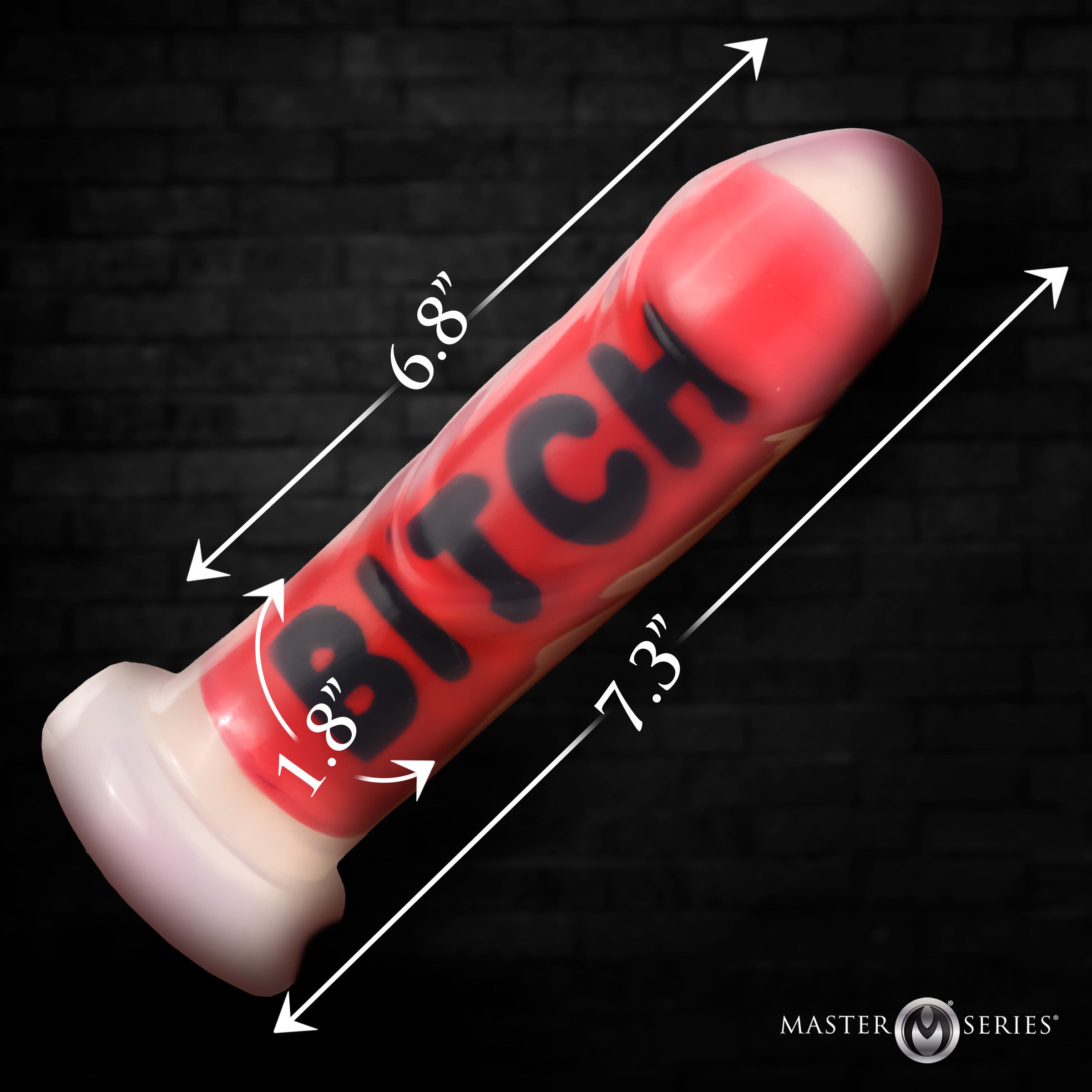Master Series Bitch Silicone Dildo Red