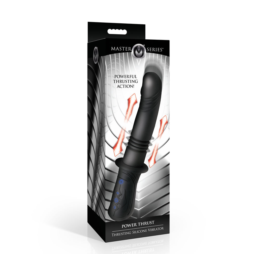 Master Series Power Thrust Thrusting Silicone Vibrator Black