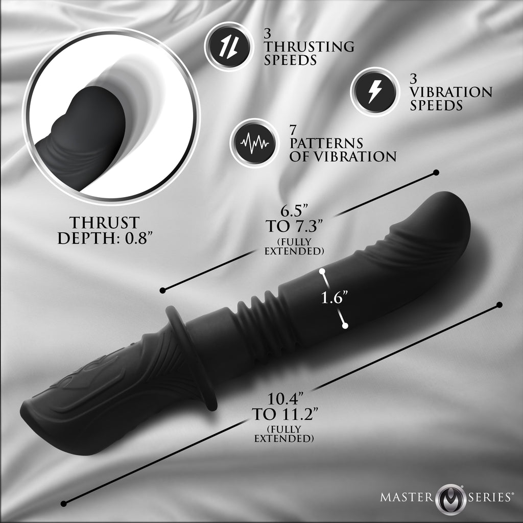Master Series Power Thrust Thrusting Silicone Vibrator Black