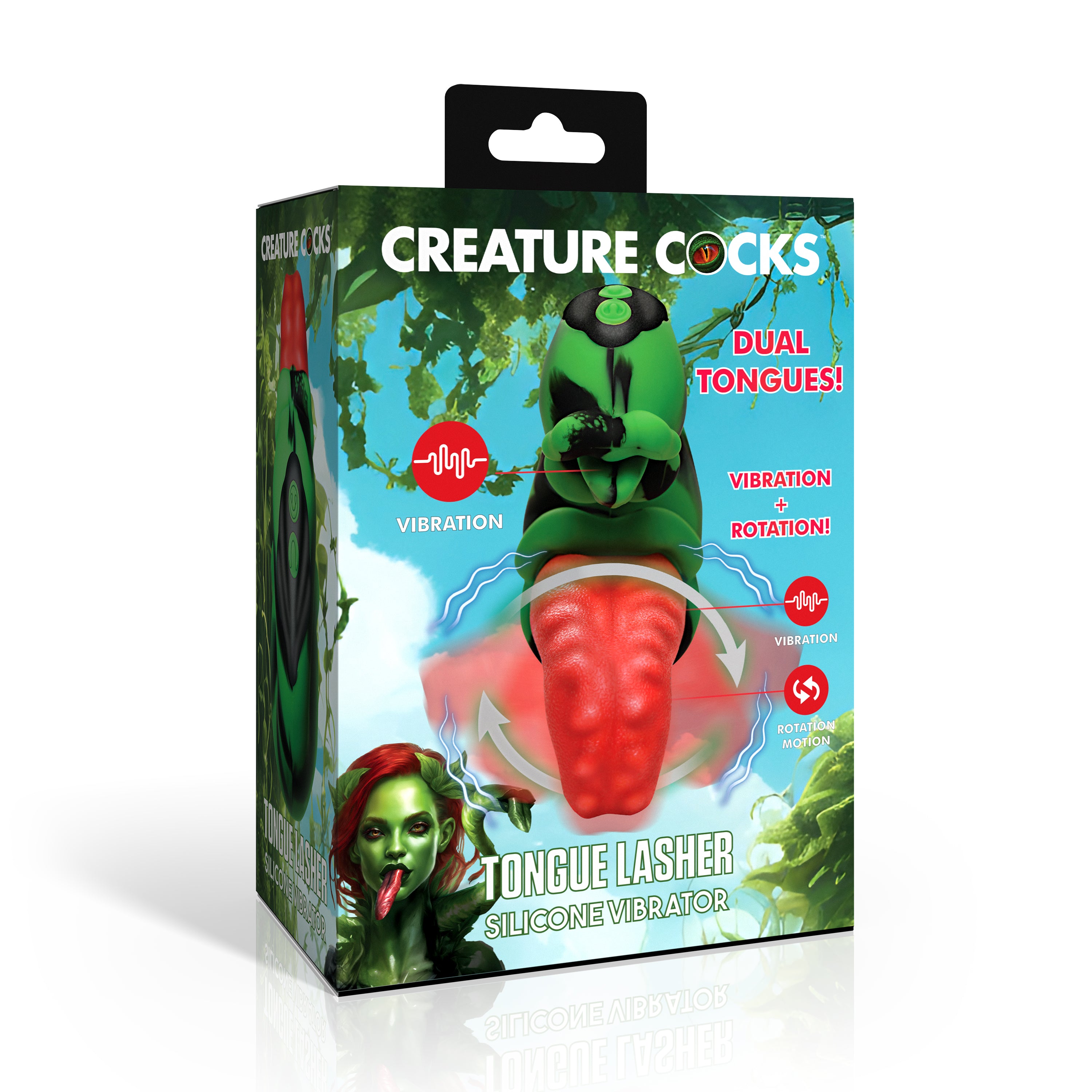 Creature Cocks Tongue Lasher Silicone Vibrator Green