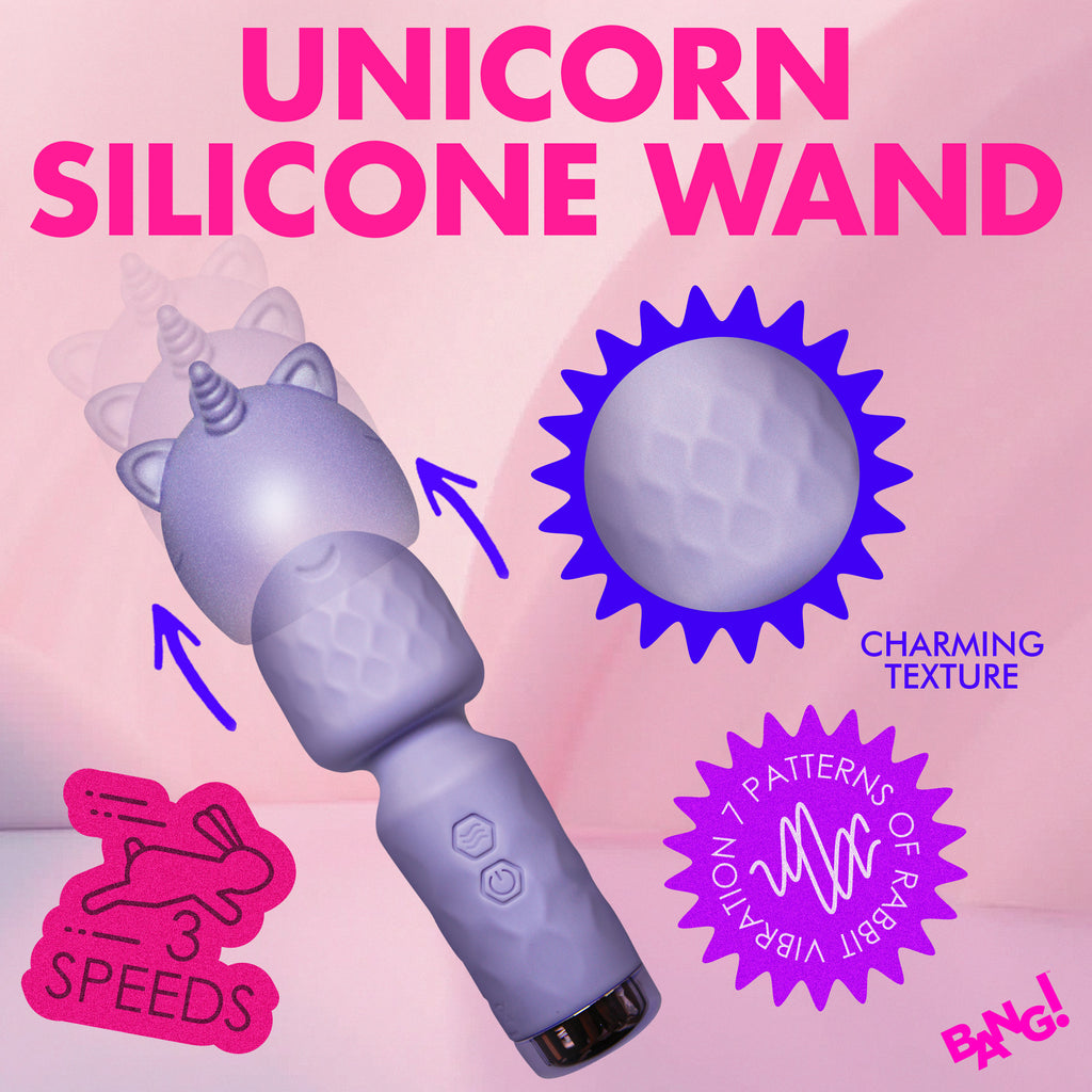 Bang! Unicorn Silicone Wand Purple