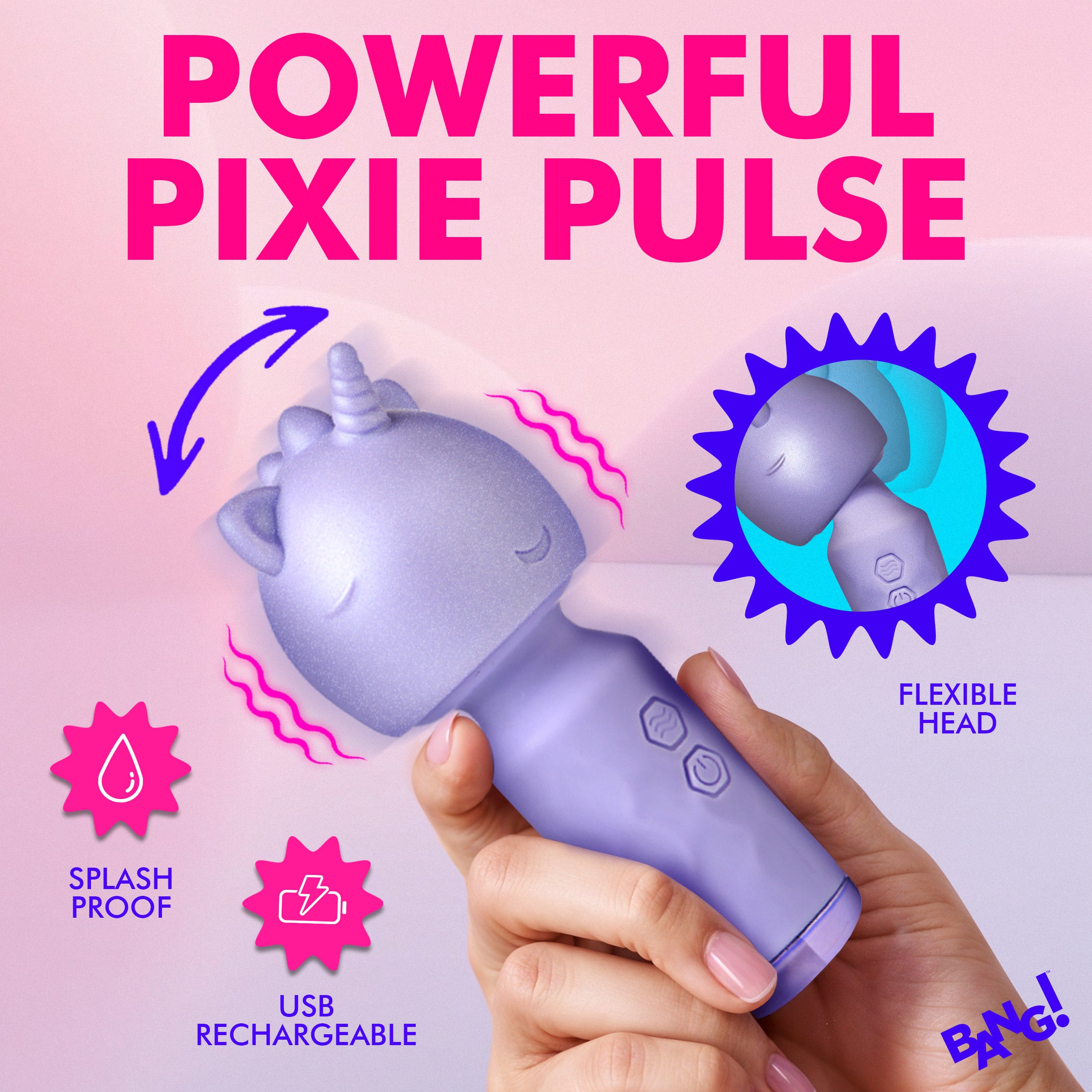 Bang! Unicorn Silicone Wand Purple