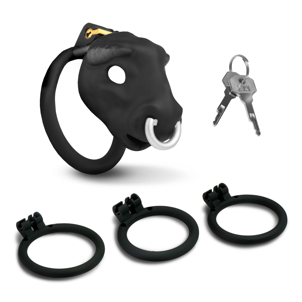 Master Series Bull Chastity Cage - Black Black