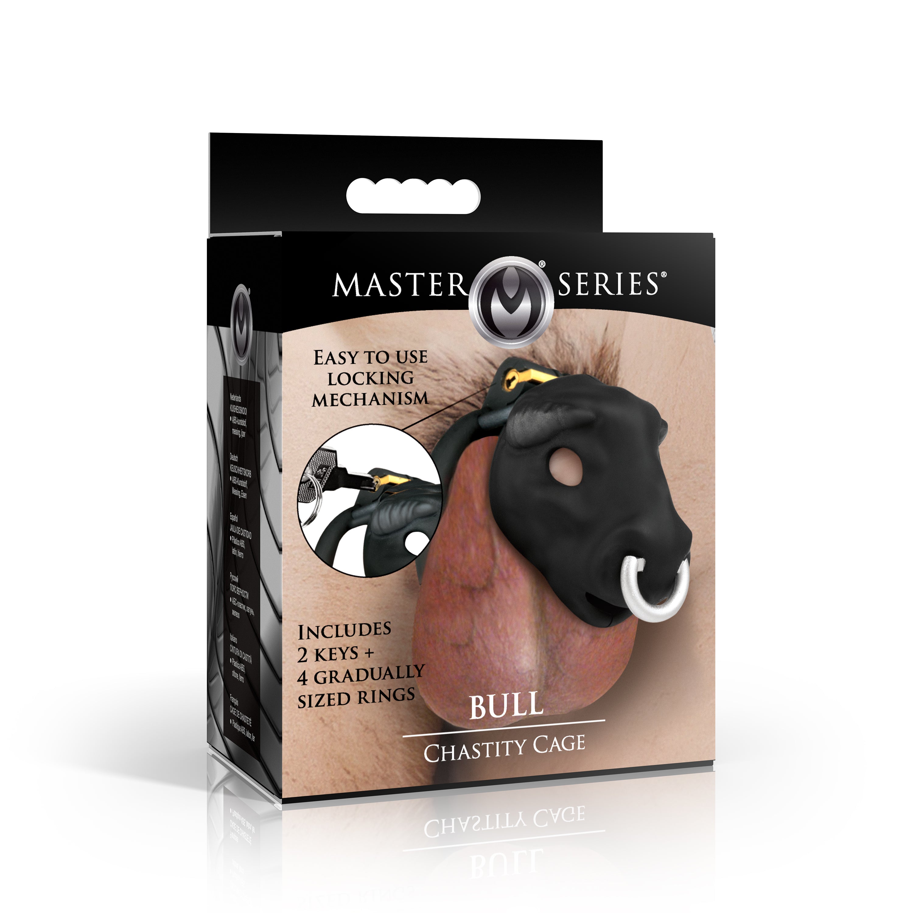 Master Series Bull Chastity Cage - Black Black