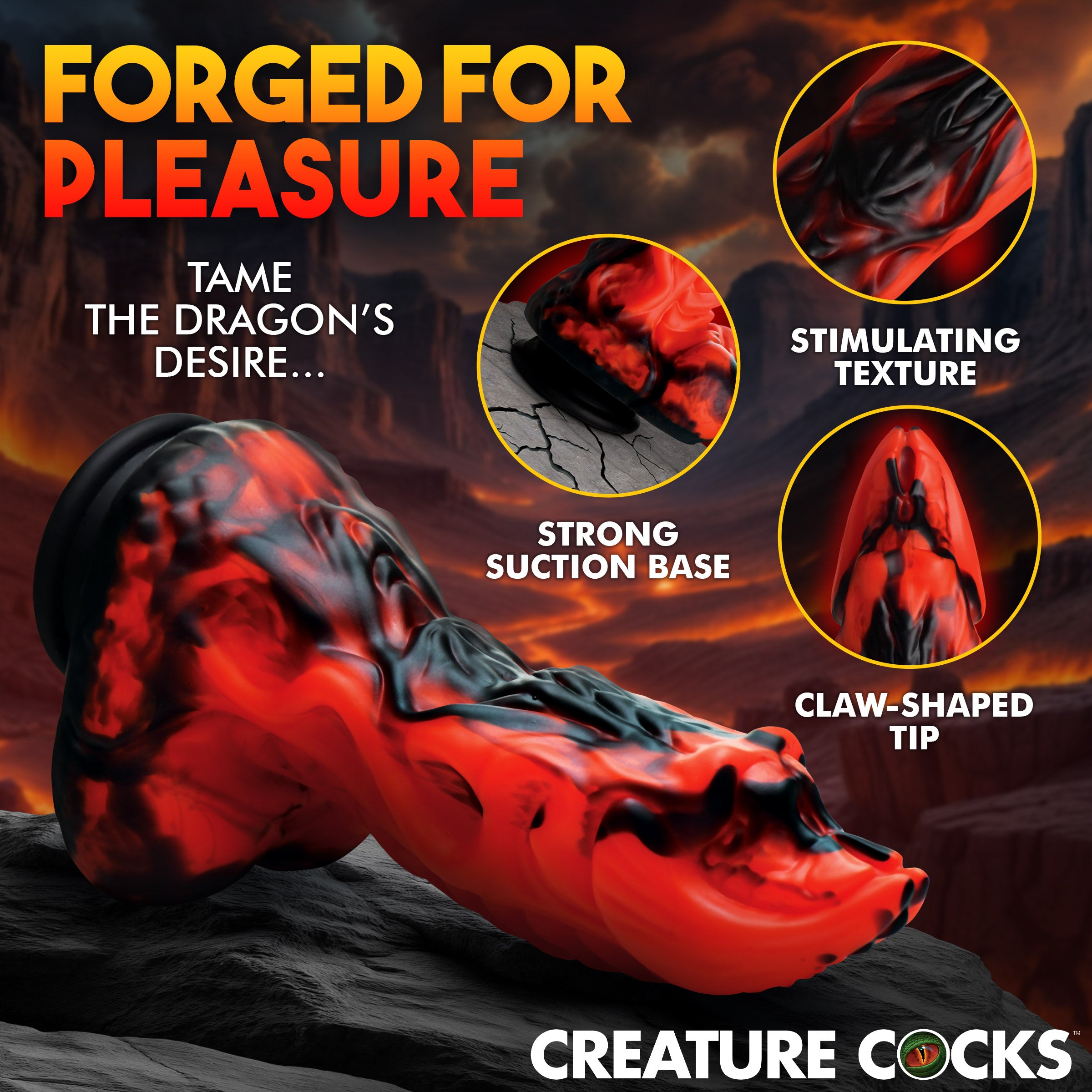 Creature Cocks Dragon Thrust Thrusting & Vibrating Silicone Dildo Red