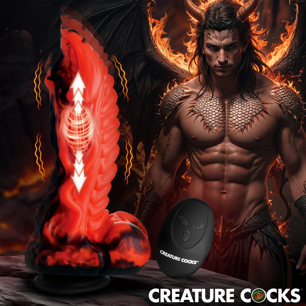 Creature Cocks Dragon Thrust Thrusting & Vibrating Silicone Dildo Red