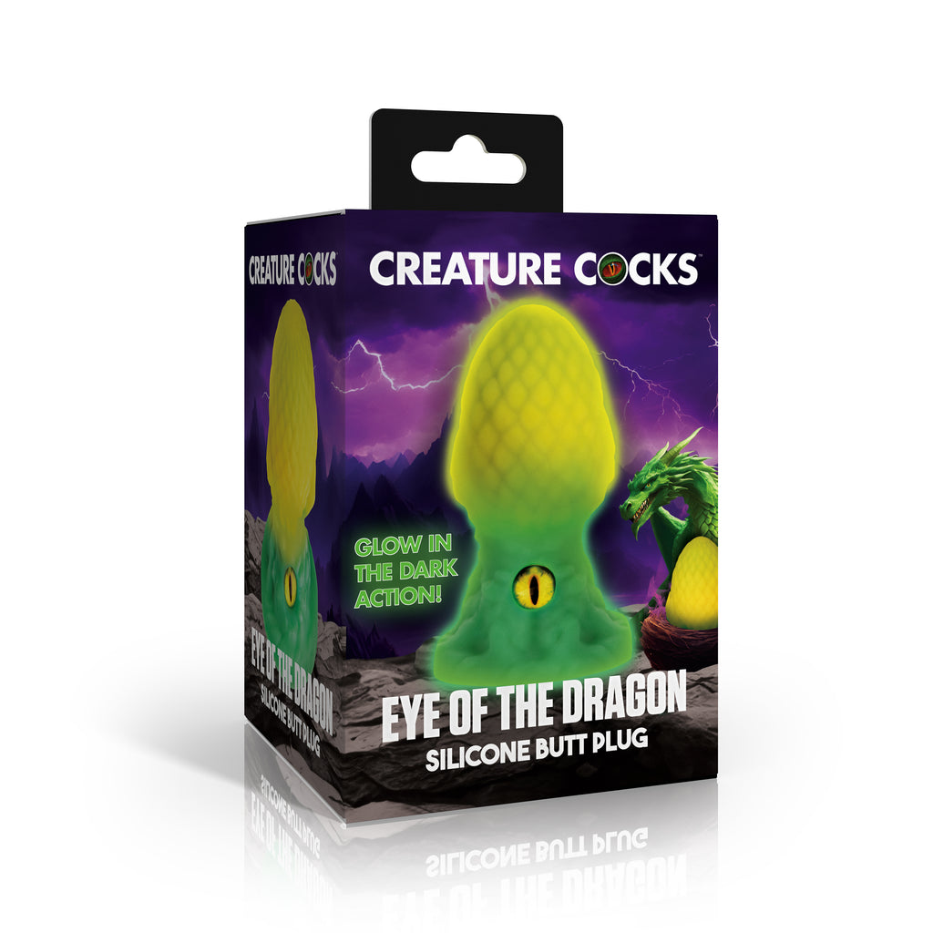 Creature Cocks Eye of the Dragon Silicone Butt Plug - Green Green