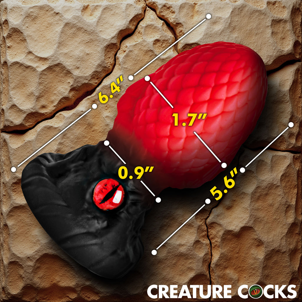 Creature Cocks Eye of the Dragon Silicone Butt Plug - Green Red