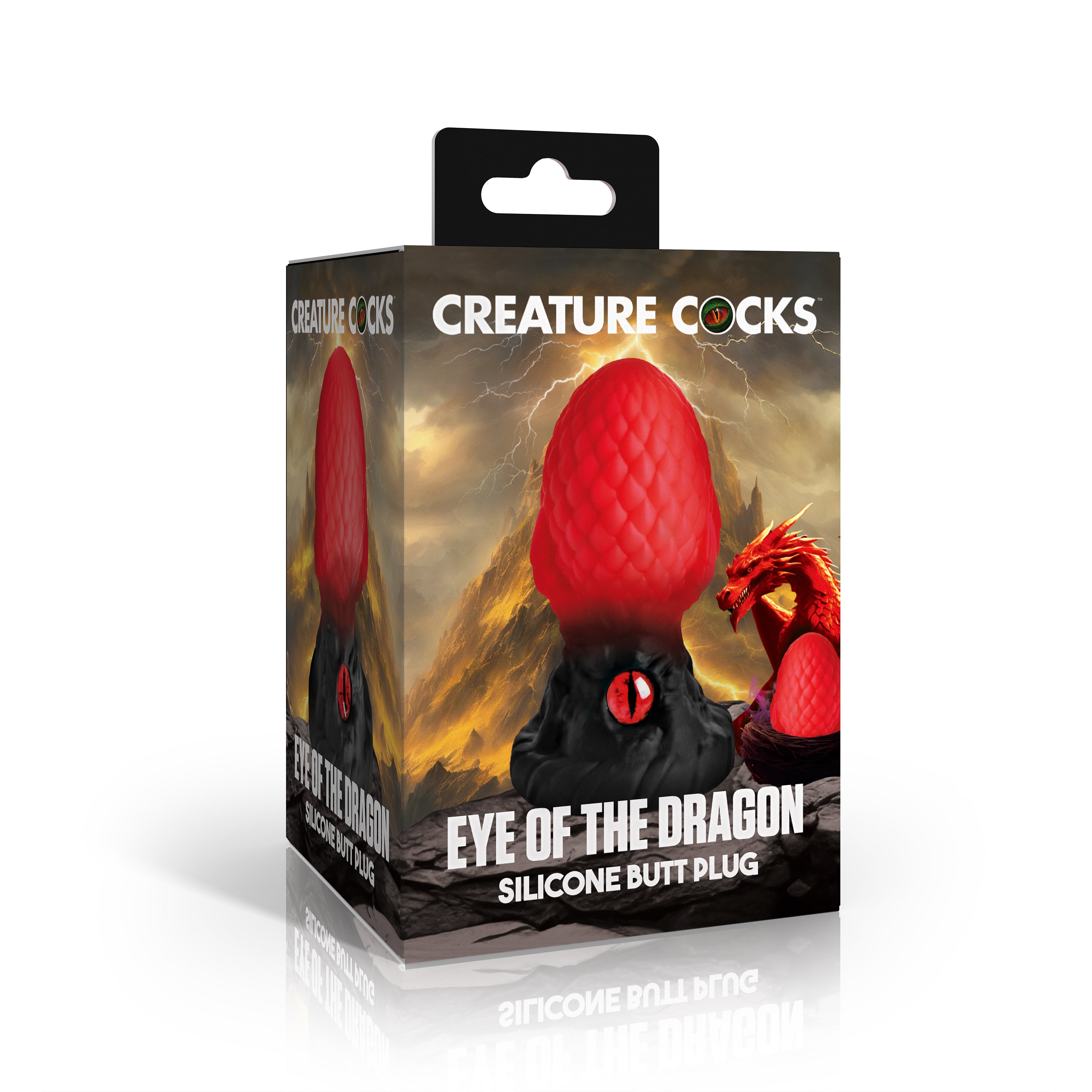 Creature Cocks Eye of the Dragon Silicone Butt Plug - Green Red
