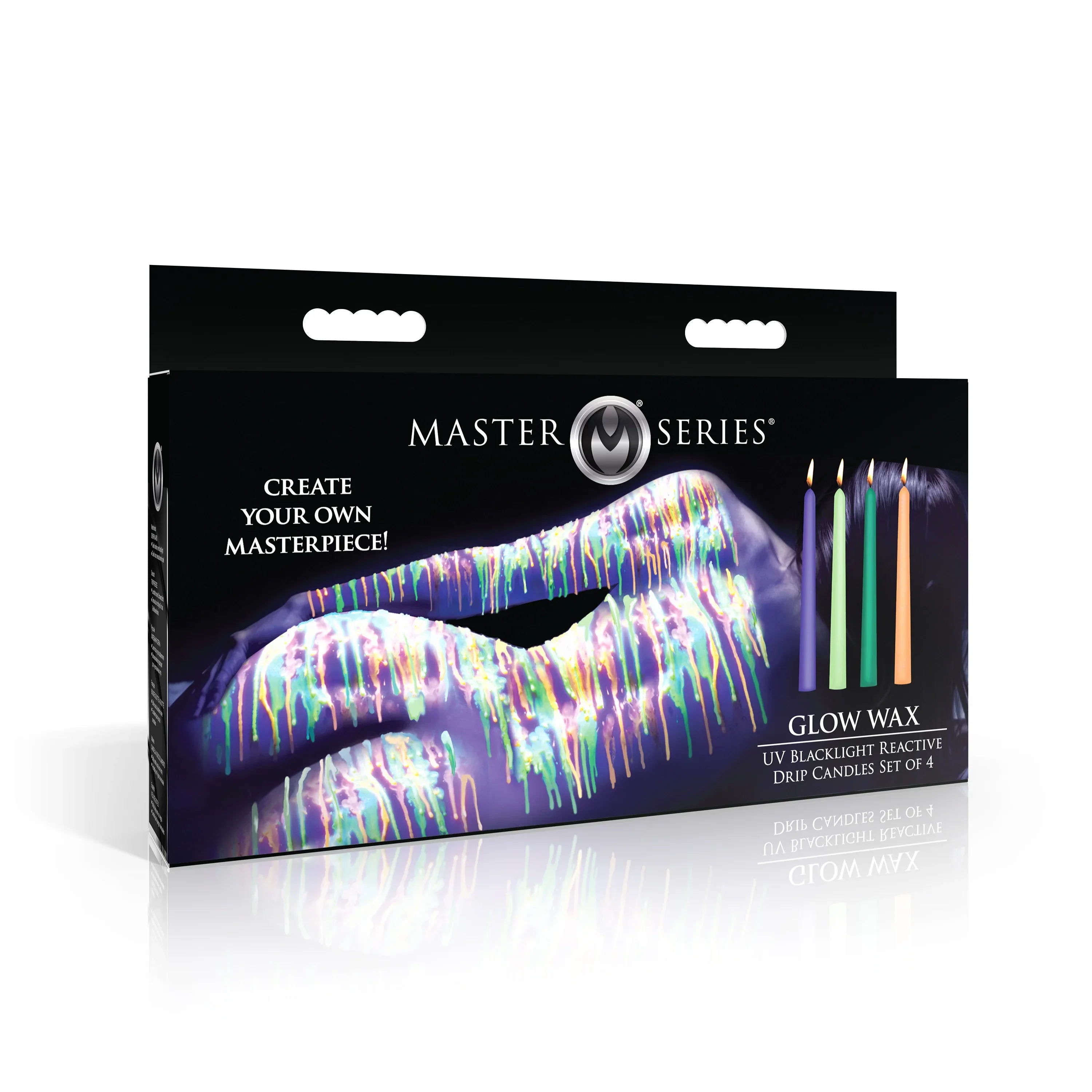 Master Series Glow Wax UV Blacklight Reactive Drip Candles Set of 4 - IntimaVibes