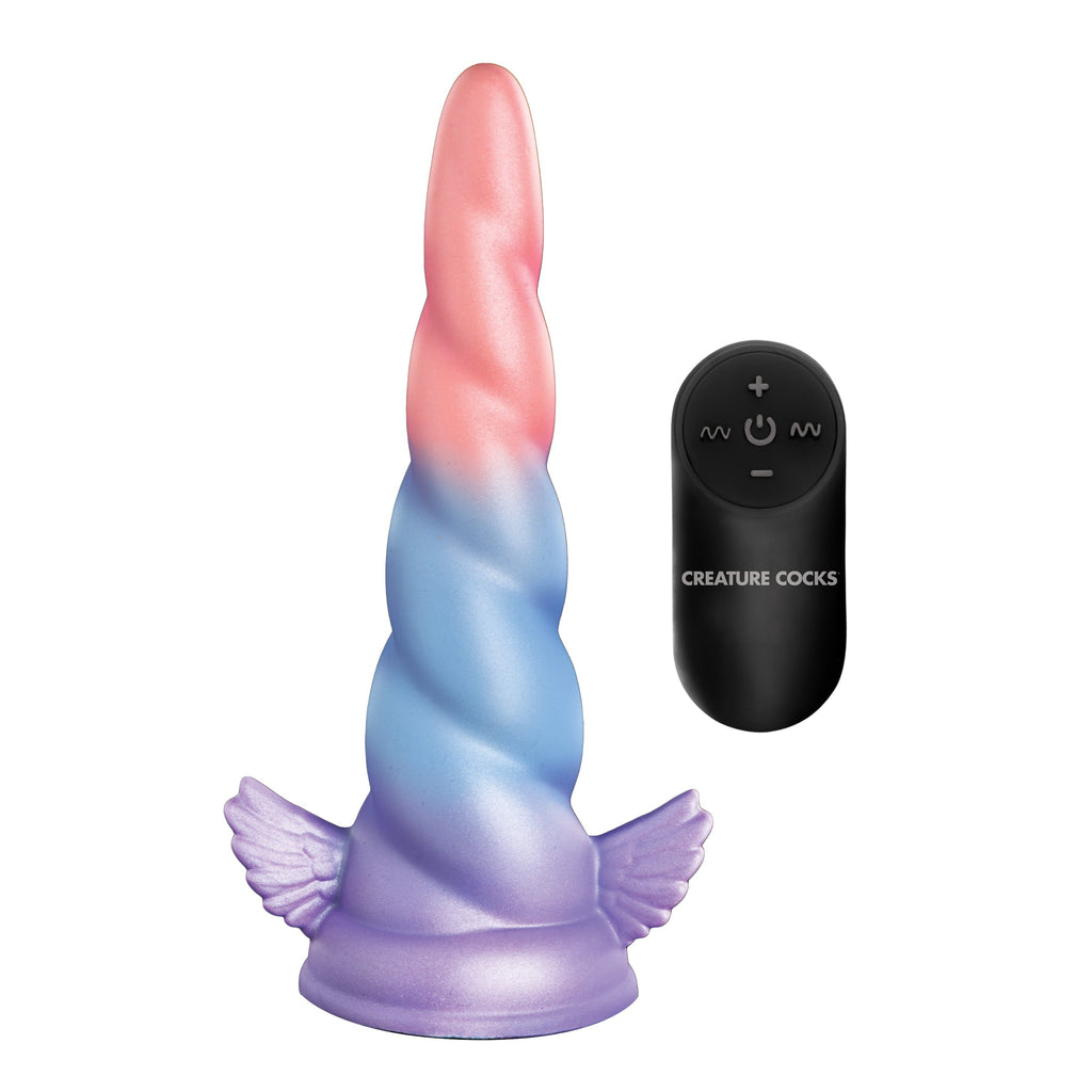 Creature Cocks Deluxe Dream Rider Vibrating Unicorn Silicone Dildo Multi