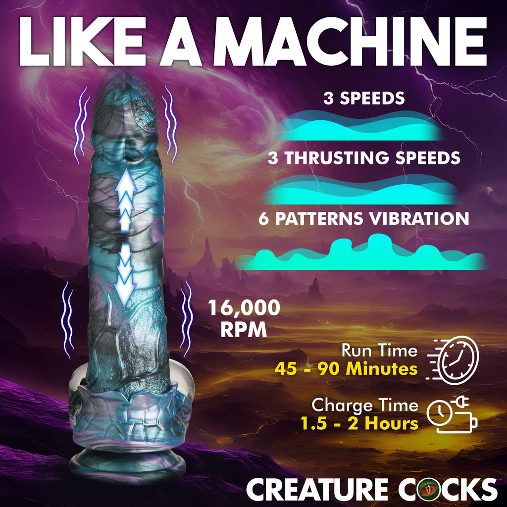 Creature Cocks Astro-Thrust Thrusting and Vibrating Silicone Dildo Multi