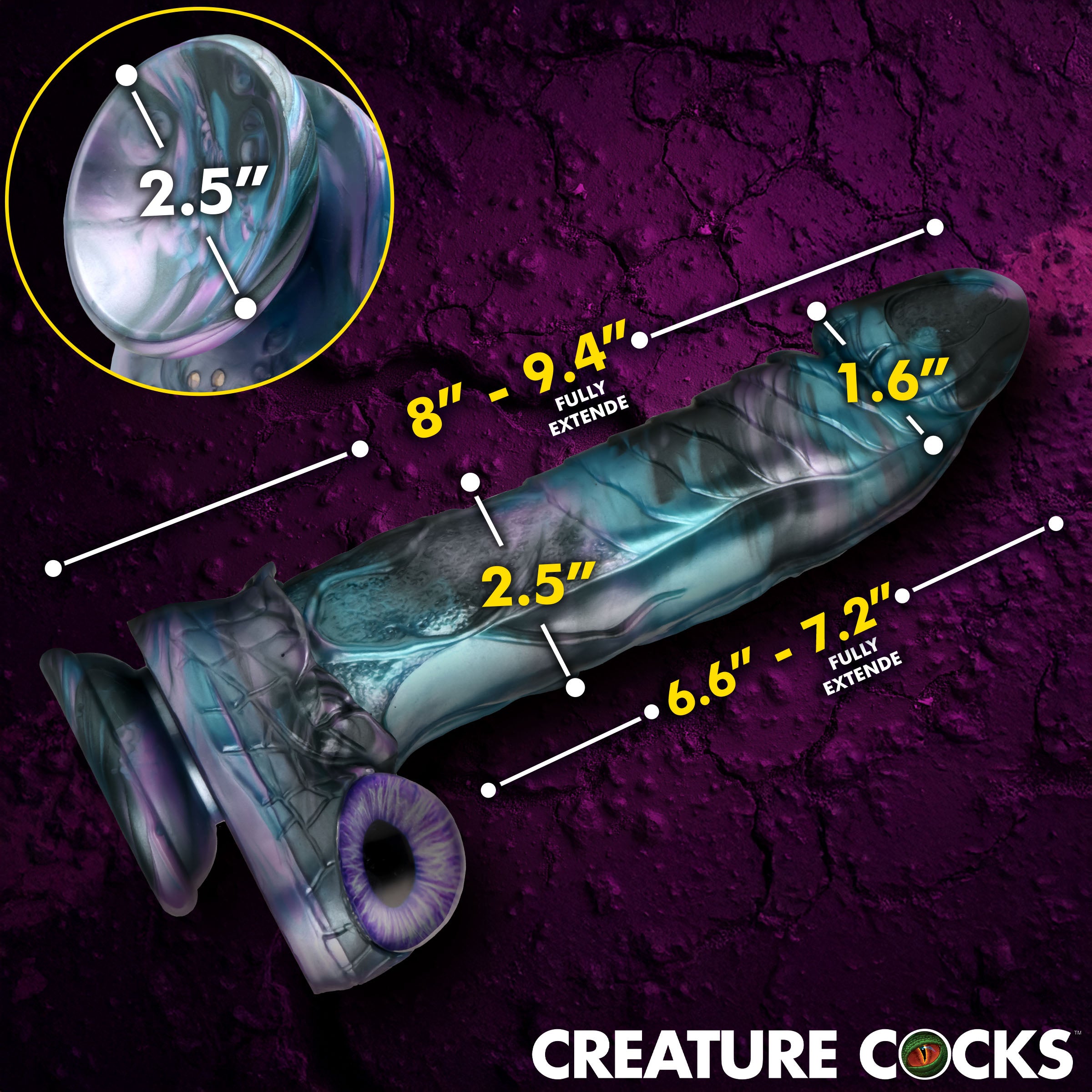 Creature Cocks Astro-Thrust Thrusting and Vibrating Silicone Dildo Multi