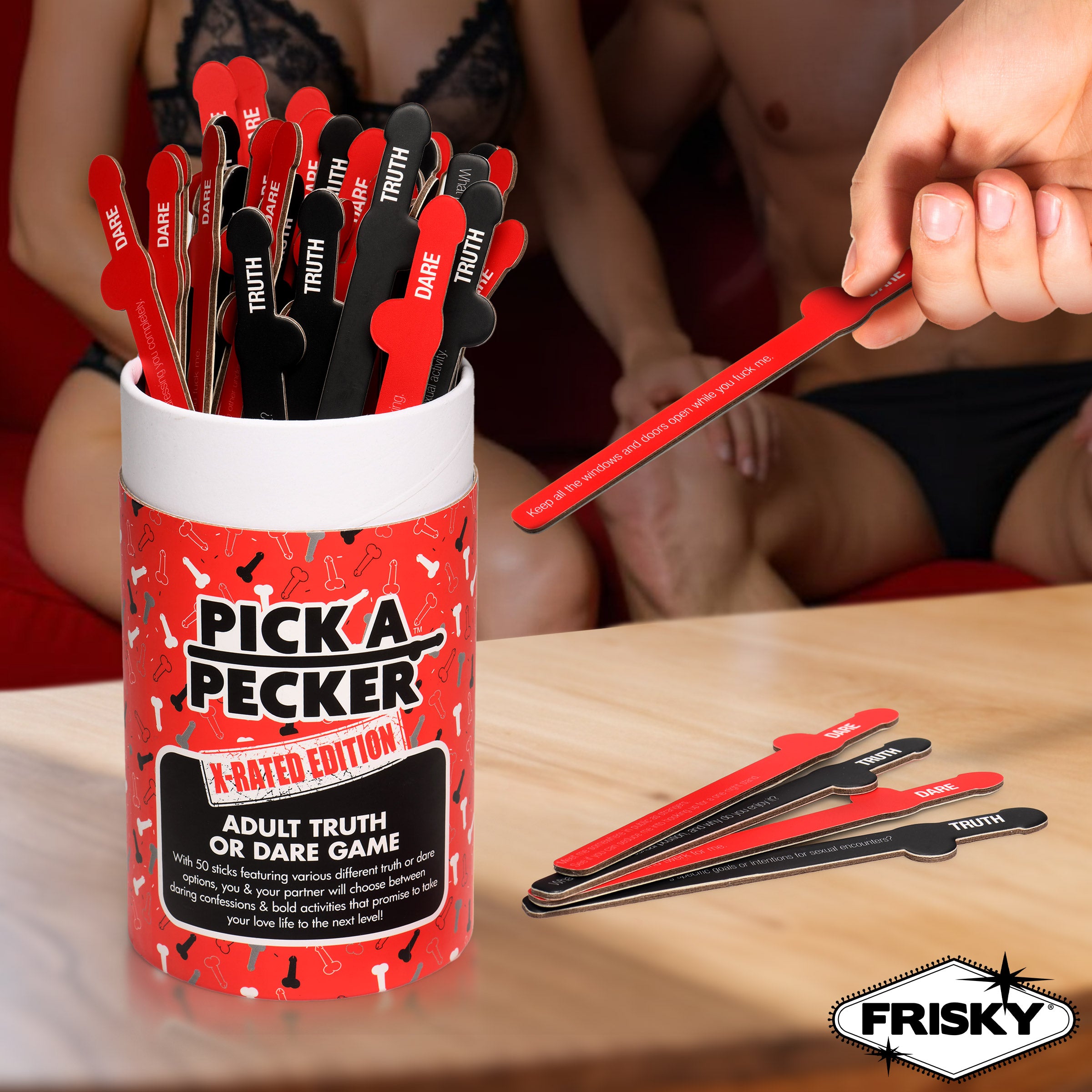 Frisky Pick A Pecker Adult Truth or Dare X-Rated Edition Red
