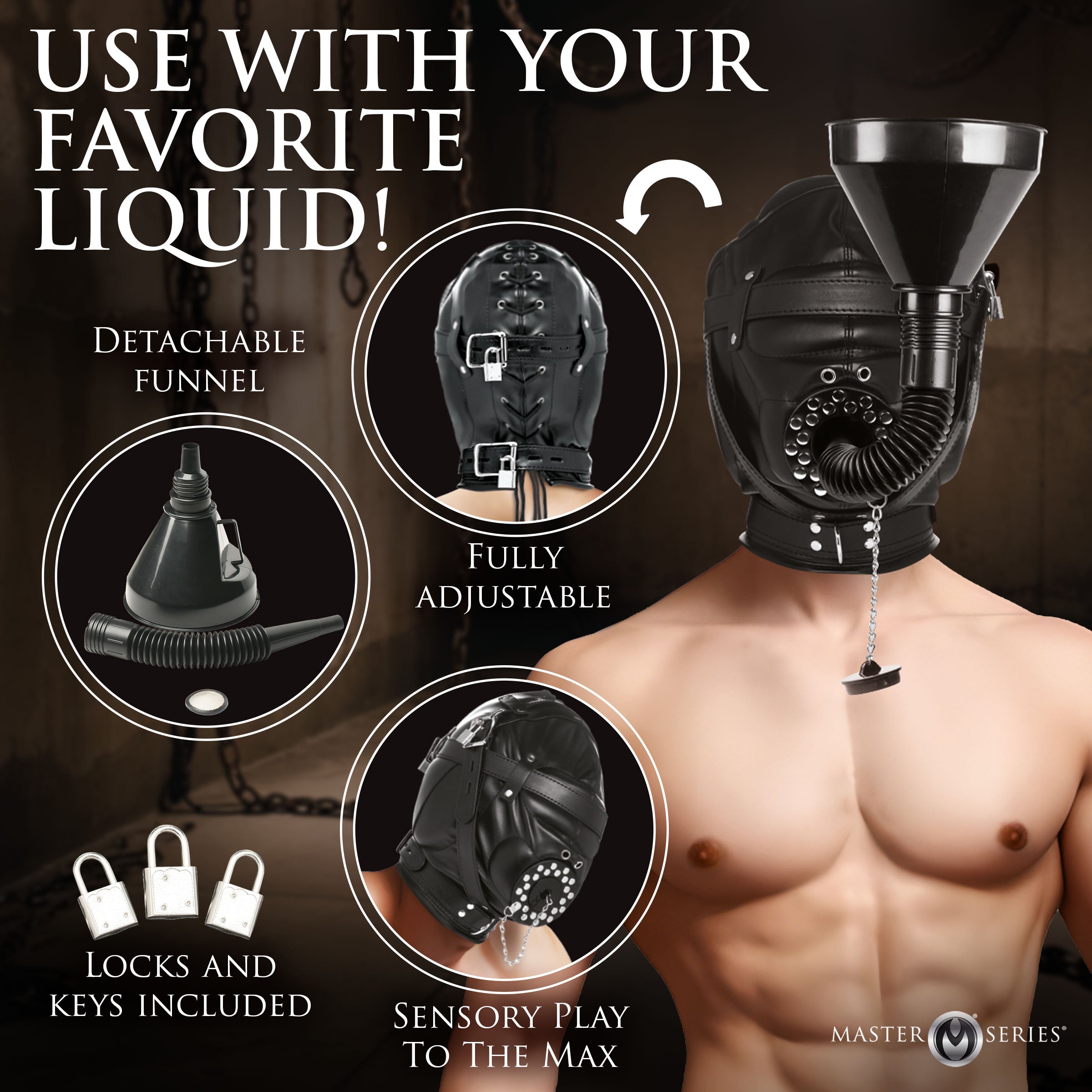 Master Series Degraded Sensory Deprivation Hood with Funnel Black
