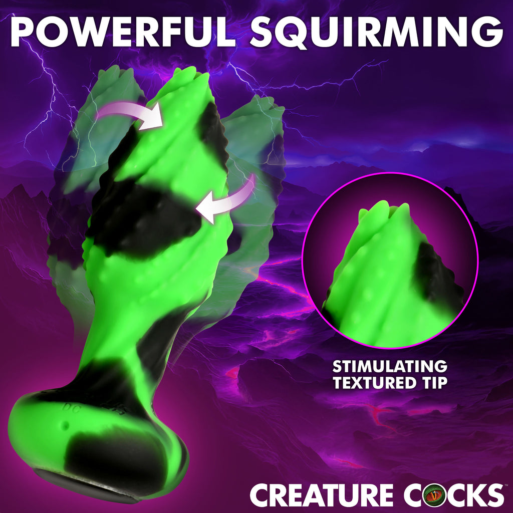 Creature Cocks Eye of the Spawn Vibrating & Squirming Silicone Butt Plug Green
