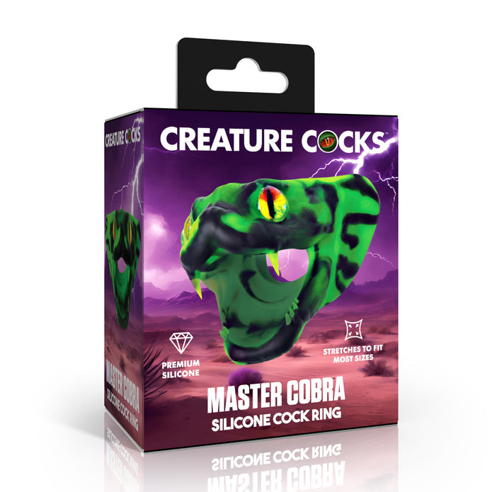Creature Cocks Master Cobra Silicone Cock Ring - Green Green