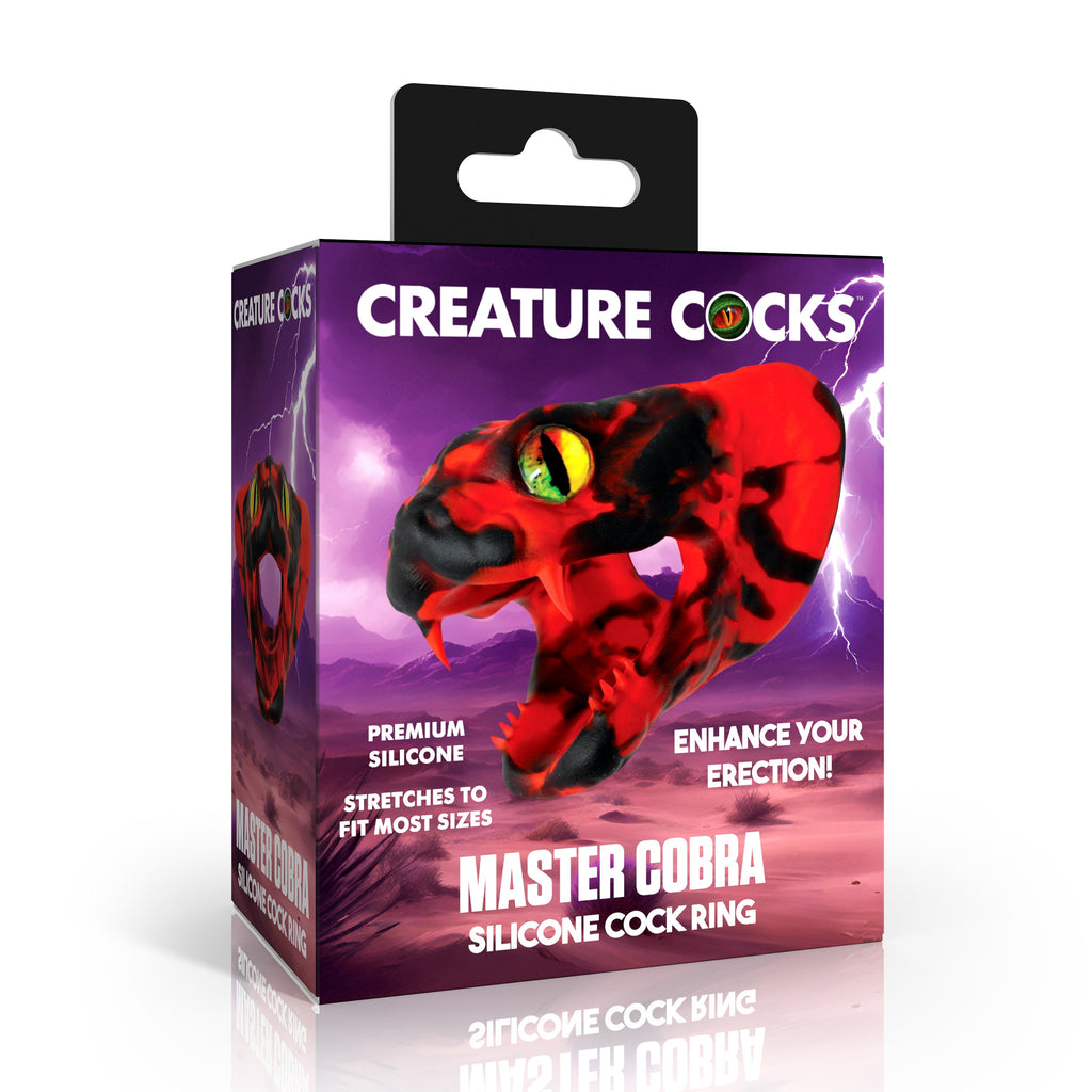 Creature Cocks Master Cobra Silicone Cock Ring - Green Red