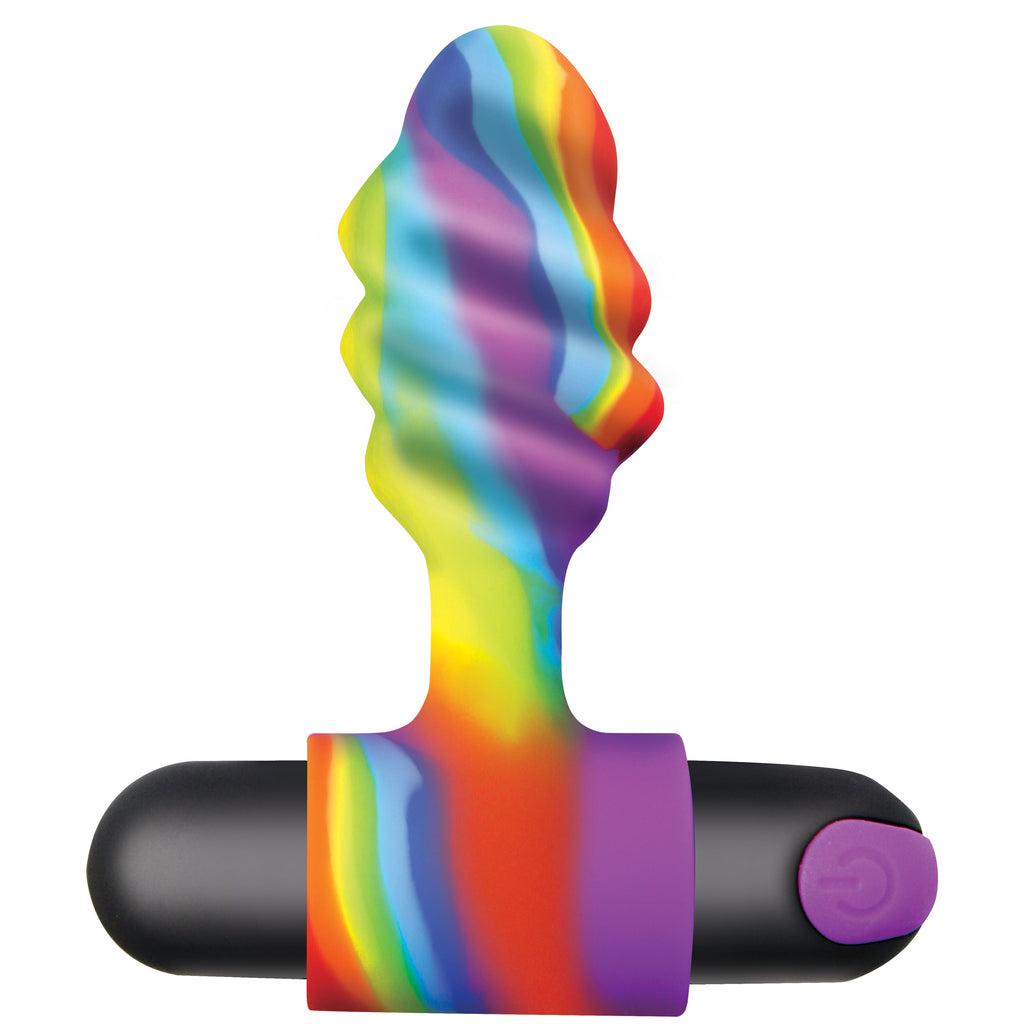 Bang! Vibrating Rainbow Butt Plug Multi