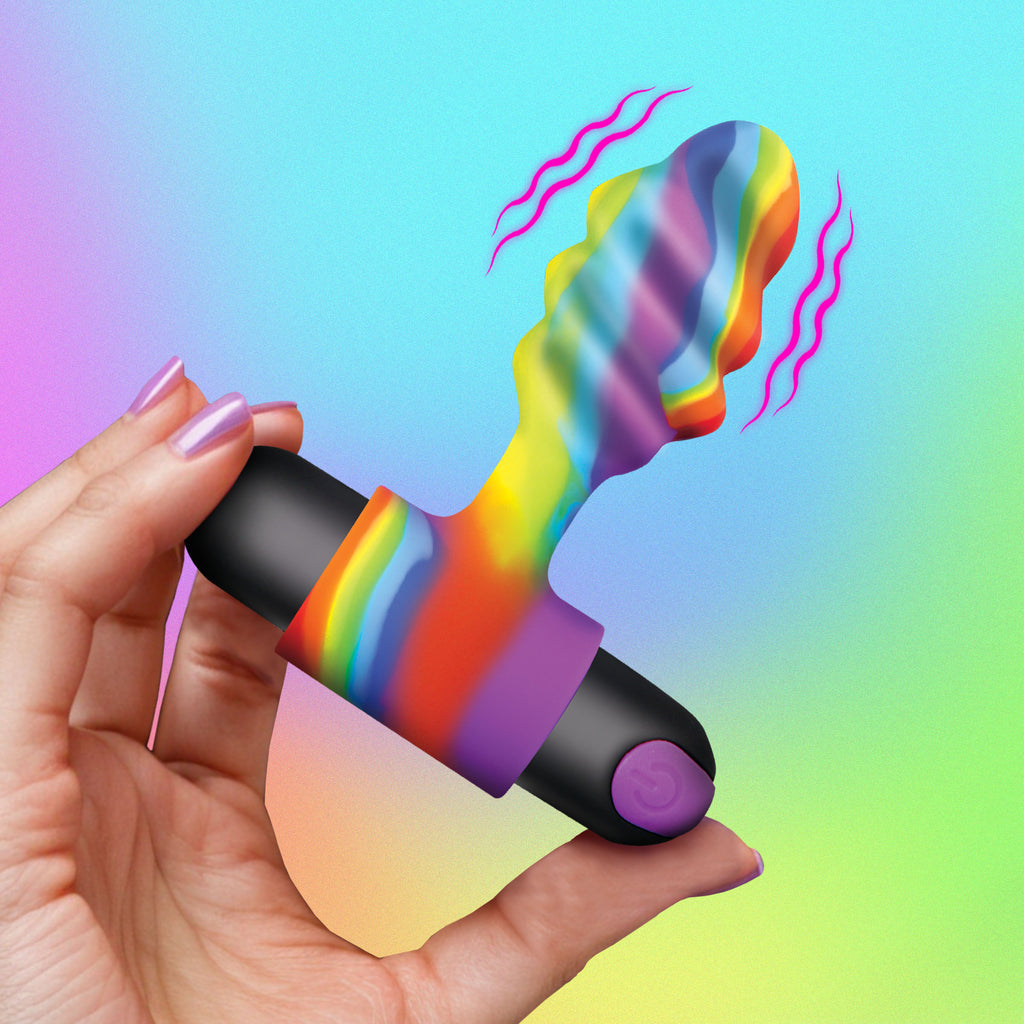 Bang! Vibrating Rainbow Butt Plug Multi