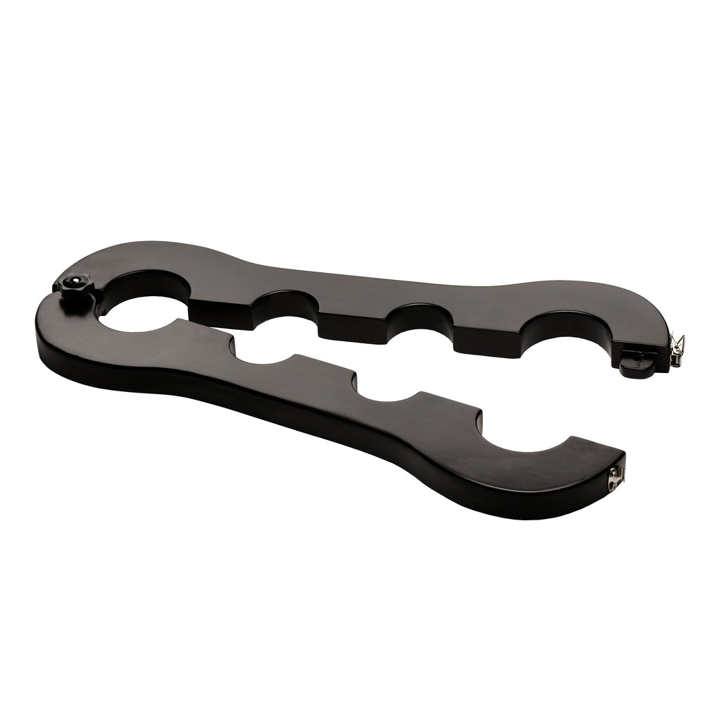 Master Series Trapped Wrist and Ankle Stocks Black