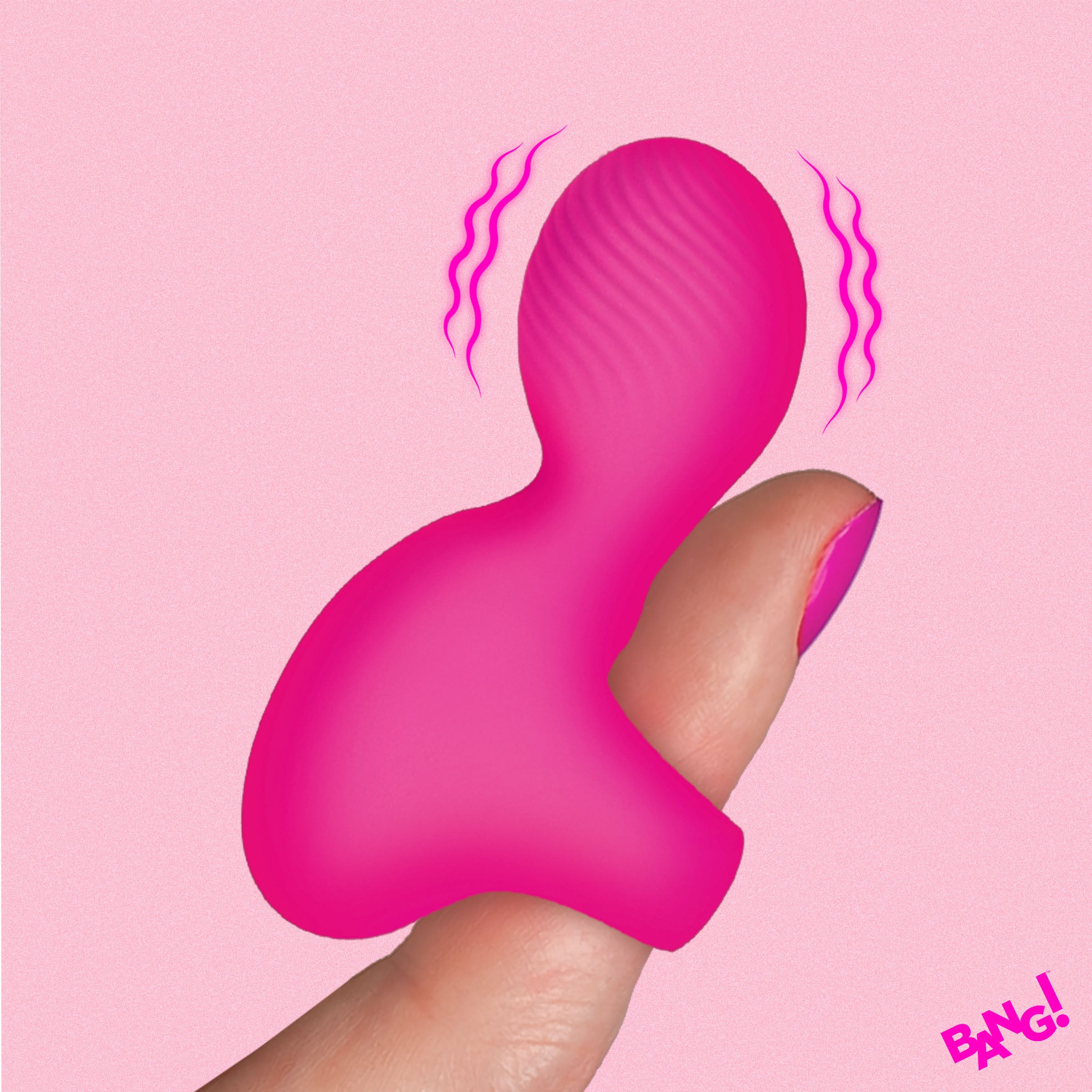 Bang! Silicone Finger Vibrator - Pink Pink