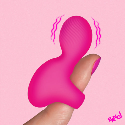 Bang! Silicone Finger Vibrator - Pink Pink