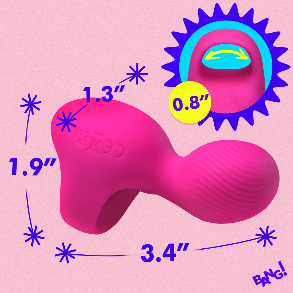 Bang! Silicone Finger Vibrator - Pink Pink