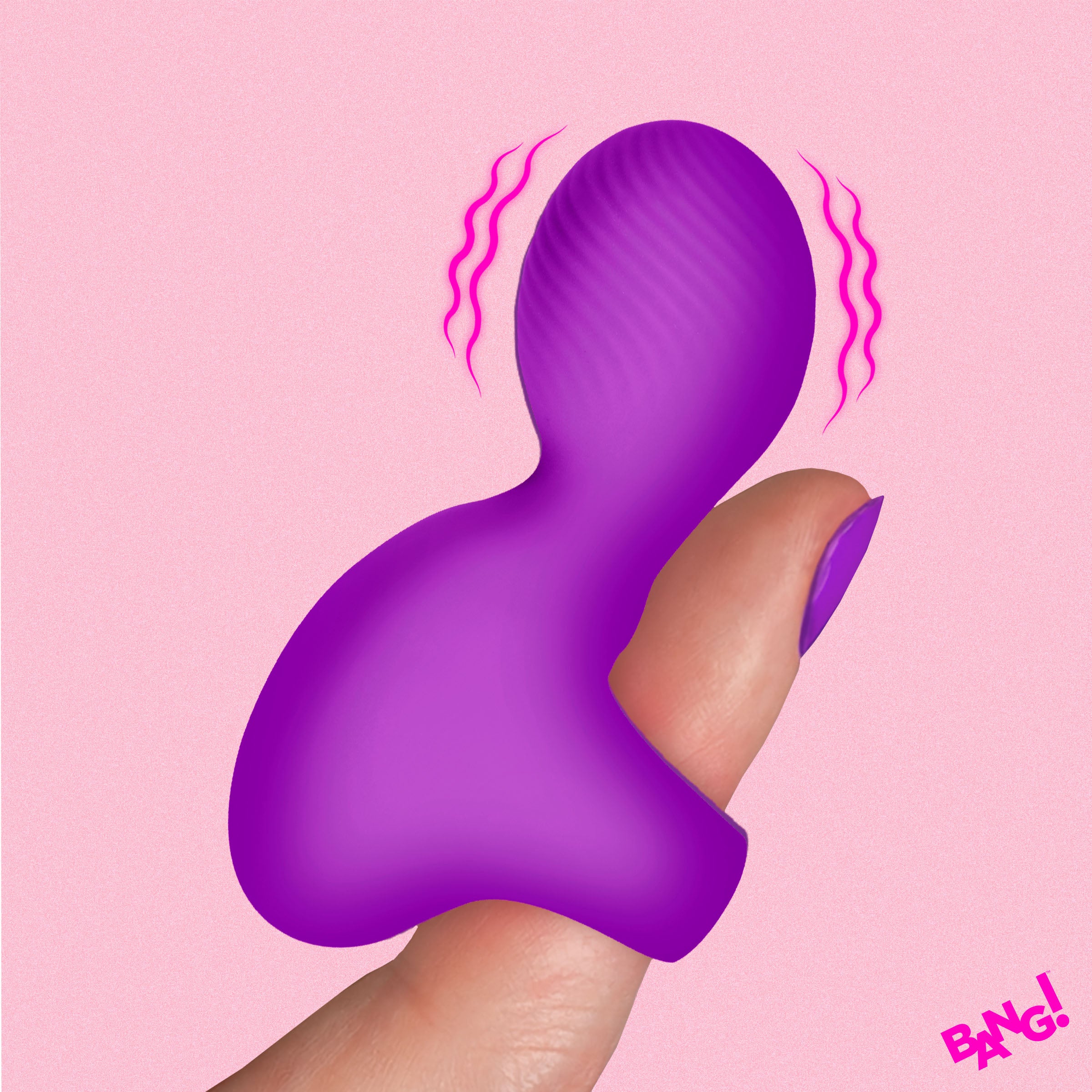 Bang! Silicone Finger Vibrator - Pink Purple