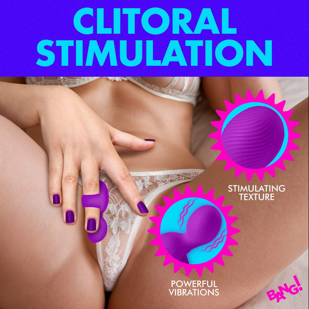 Bang! Silicone Finger Vibrator - Pink Purple