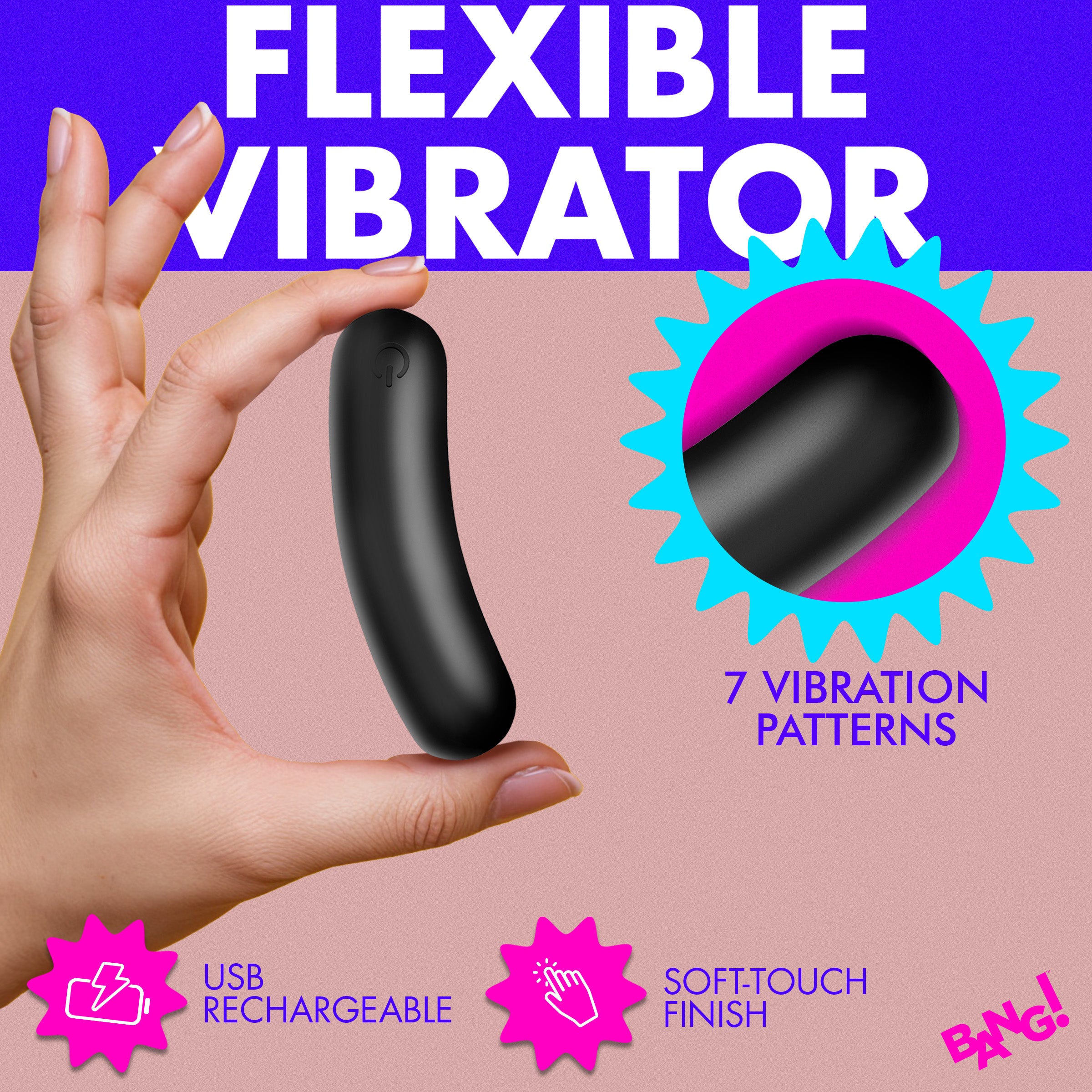 Bang! Flexible Silicone Bullet - Blue Black