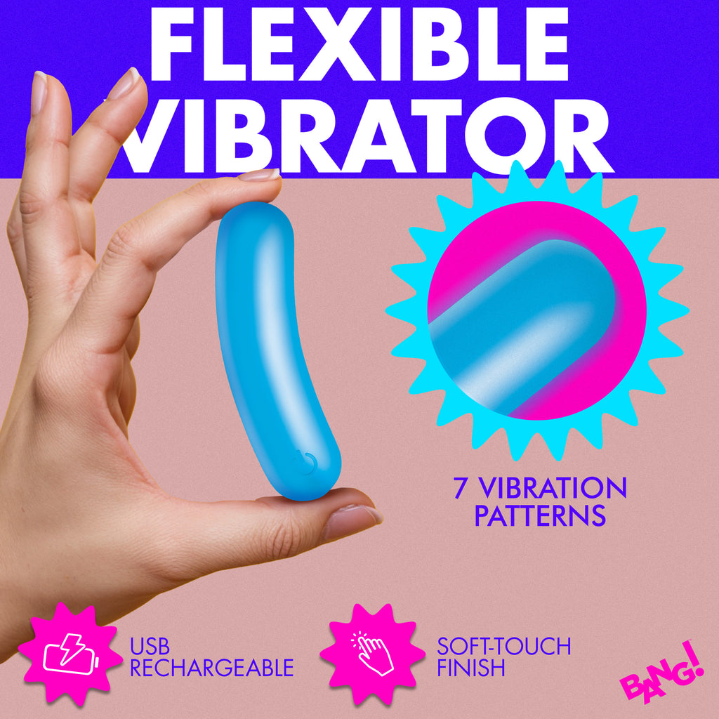 Bang! Flexible Silicone Bullet - Blue Blue