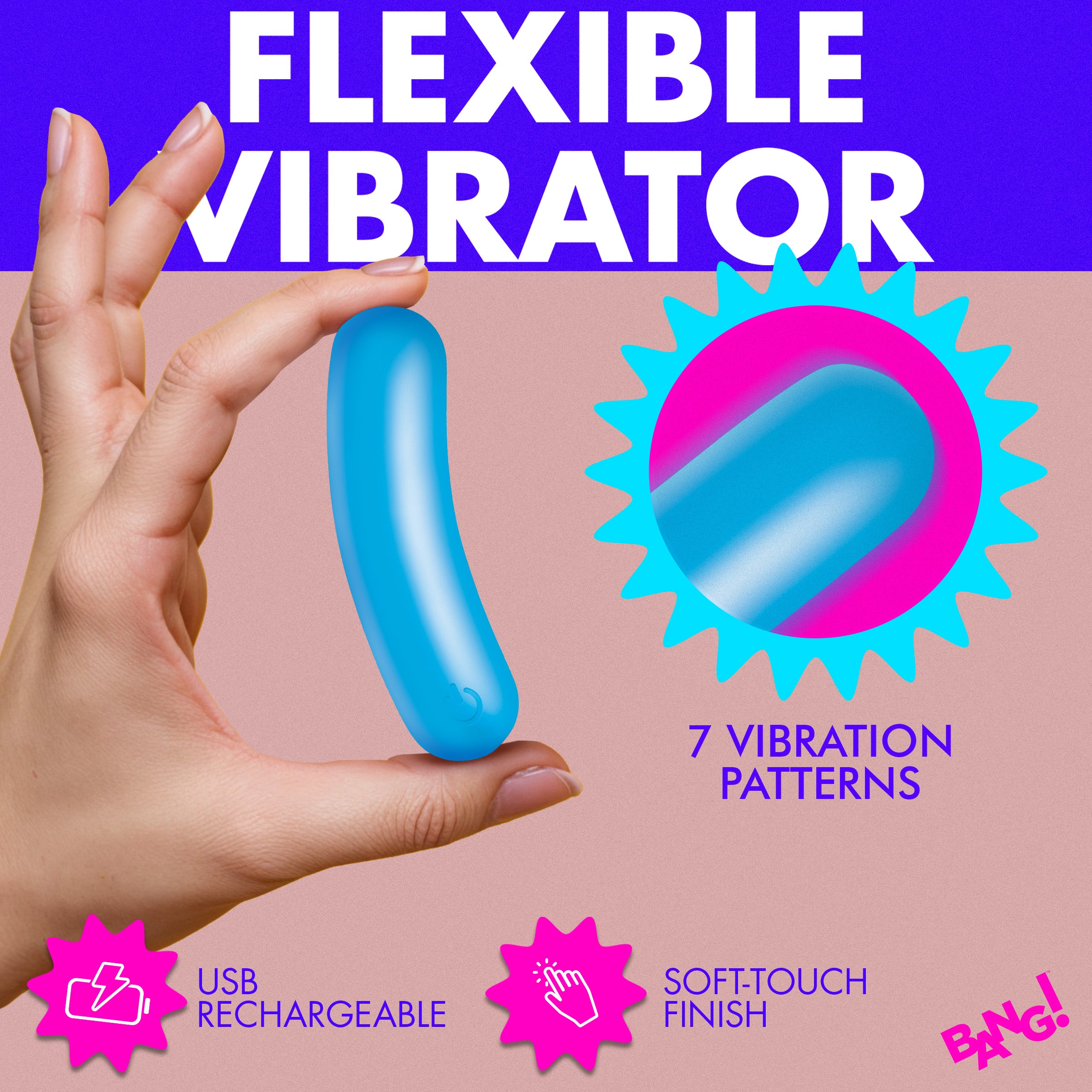 Bang! Flexible Silicone Bullet - Blue Blue