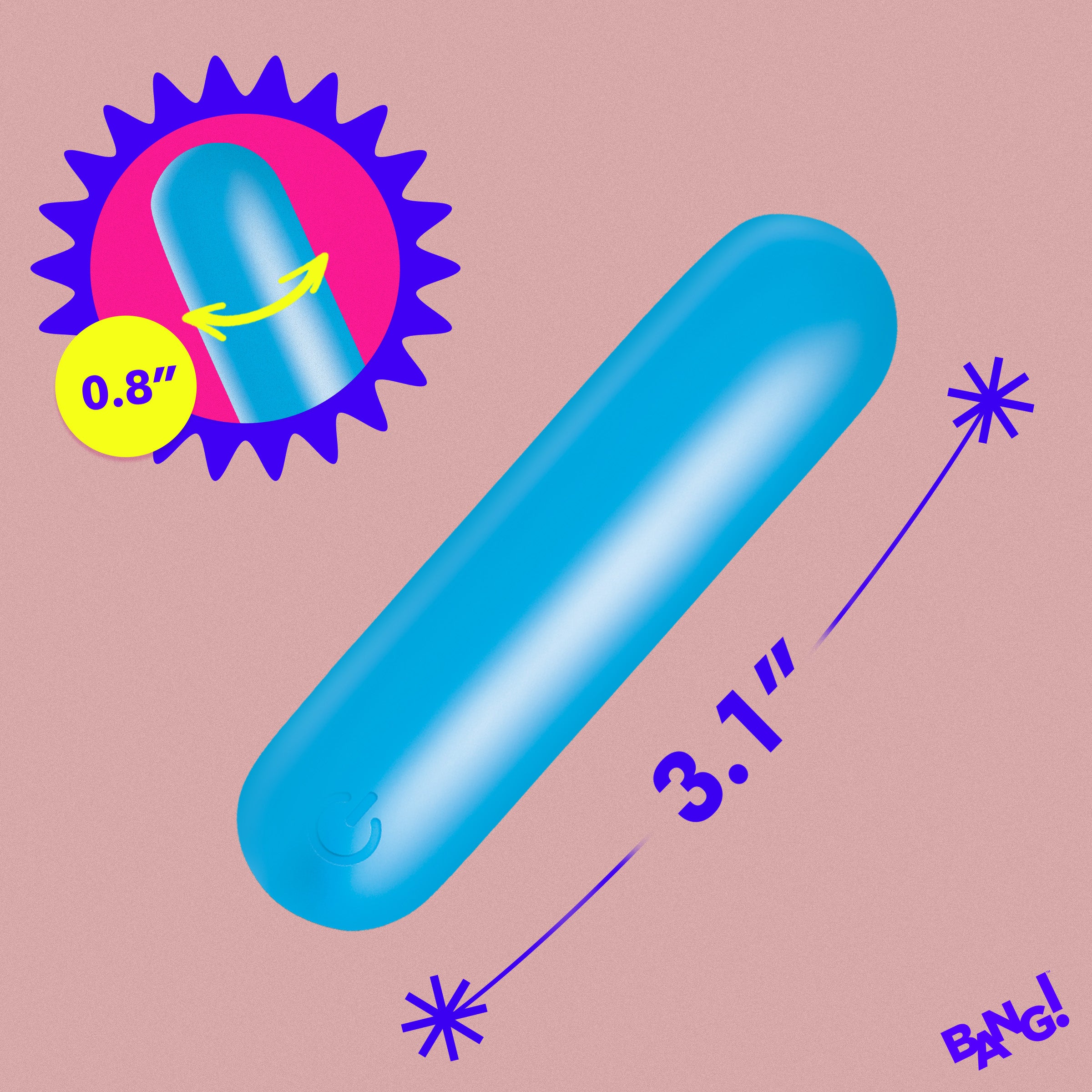Bang! Flexible Silicone Bullet - Blue Blue