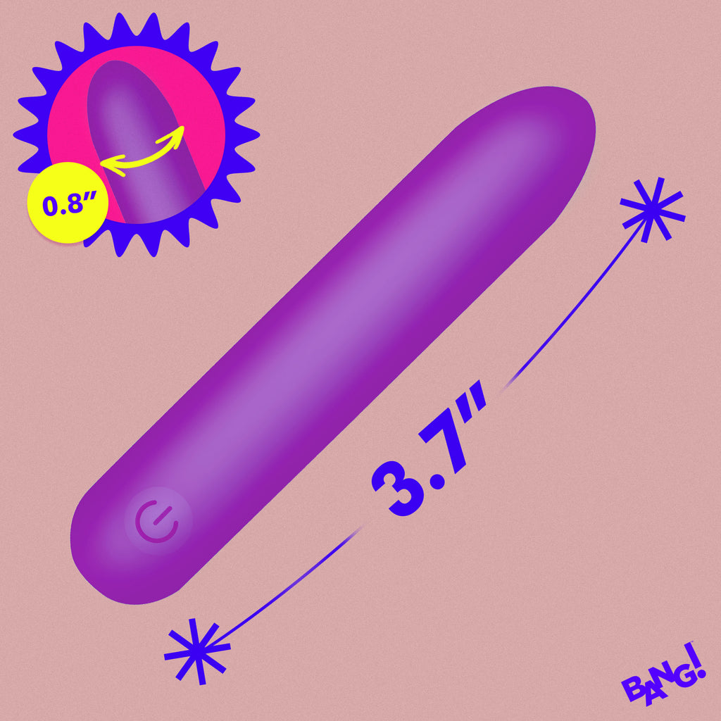 Bang! Tapered Flexible Silicone Bullet - Pink Purple