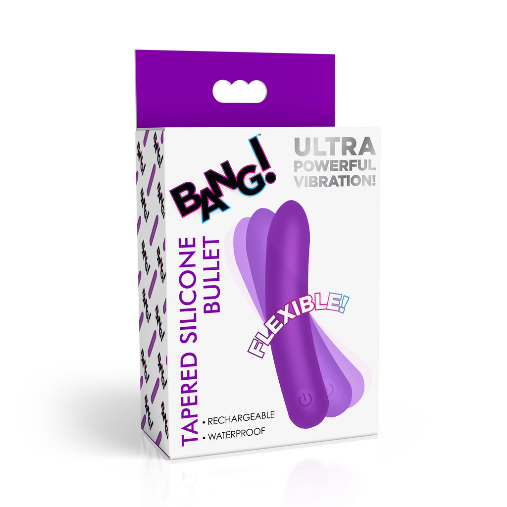 Bang! Tapered Flexible Silicone Bullet - Pink Purple