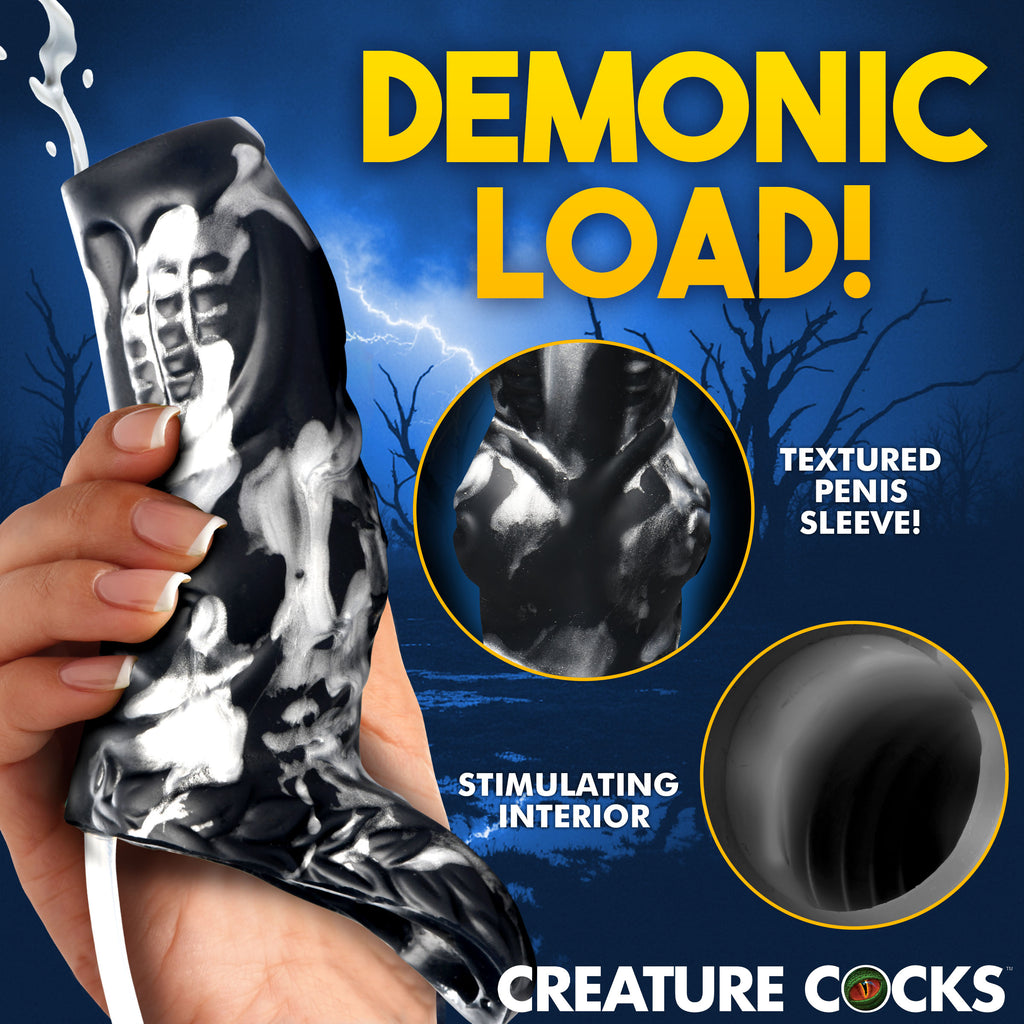 Creature Cocks Night Prowler Squirting Silicone Penis Enhancer - Silver Grey