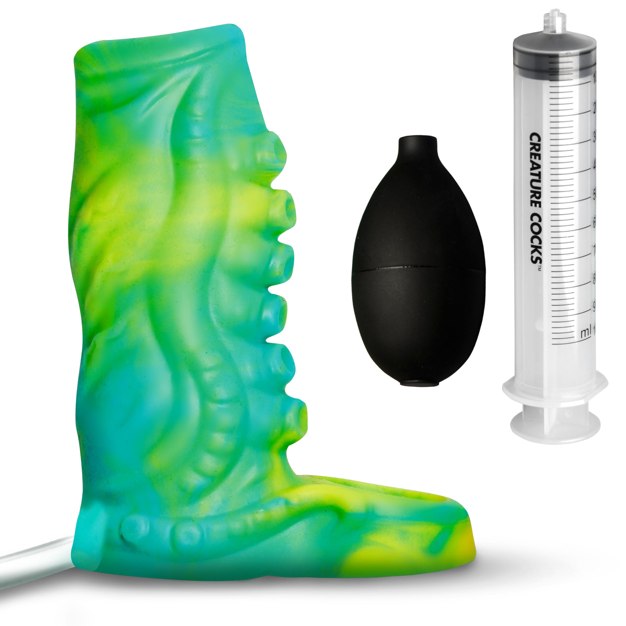 Creature Cocks Tentacle Squirting Silicone Penis Enhancer - Purple Green