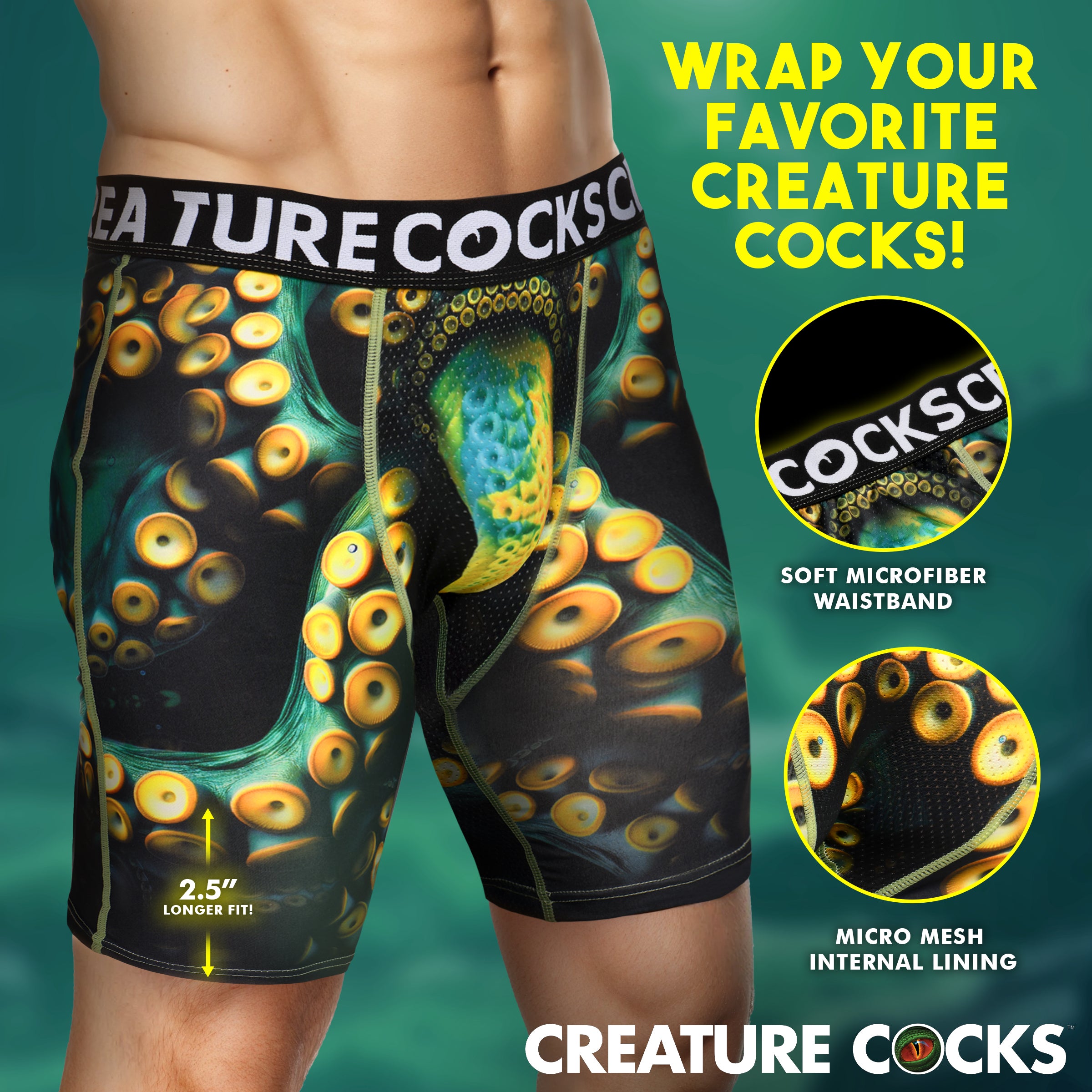 Creature Cocks Creature Wear Monstropus Tentacled Monster Boxer Shorts - Small Multi / Small